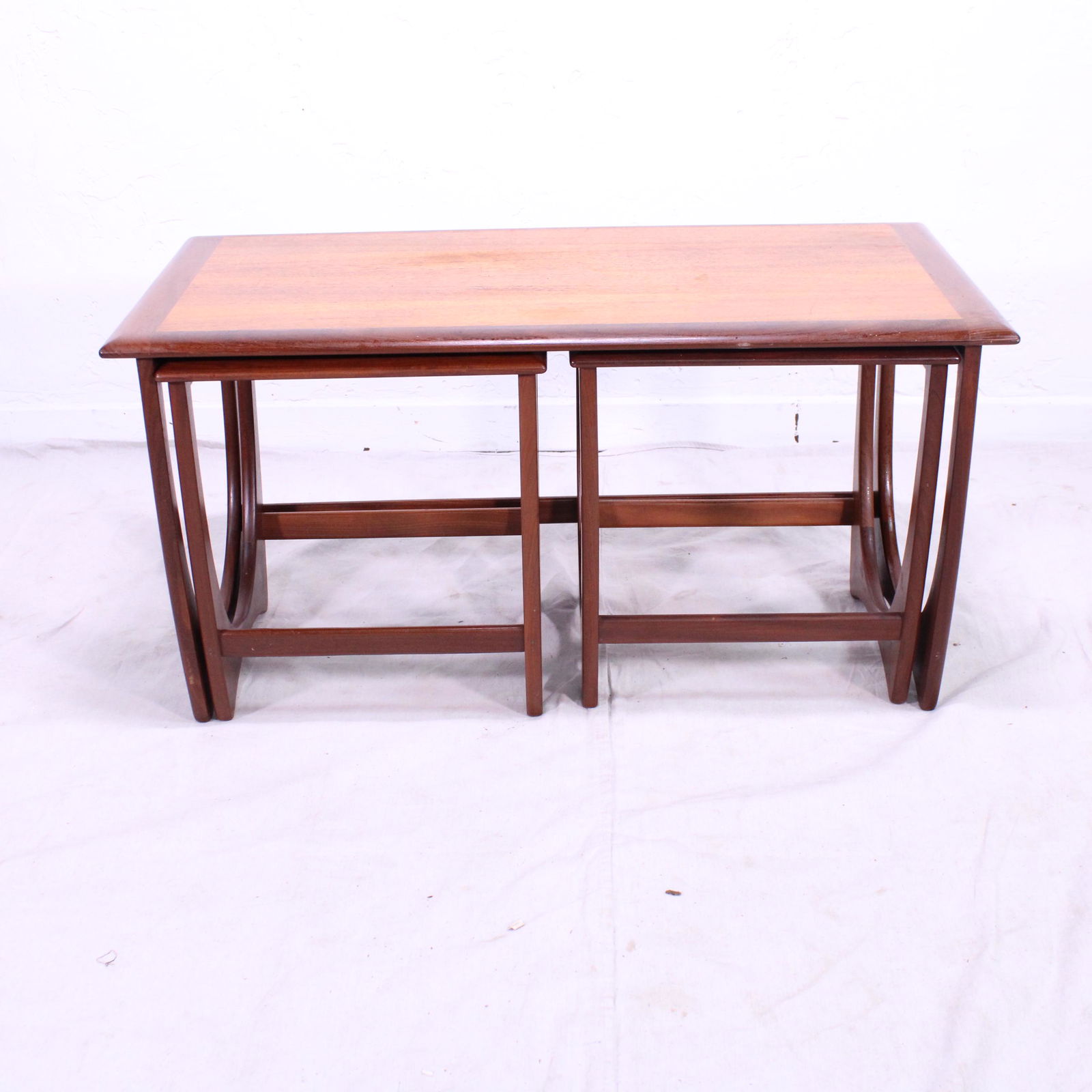 Mid Century Wide Astro Nest / Coffee Table By G-plan: This Danish Modern Style Teak nest is British and made by Mid Century Modern Furniture Maker G Plan ( Gplan ) - 21 tall x 39 wide x 20 deep