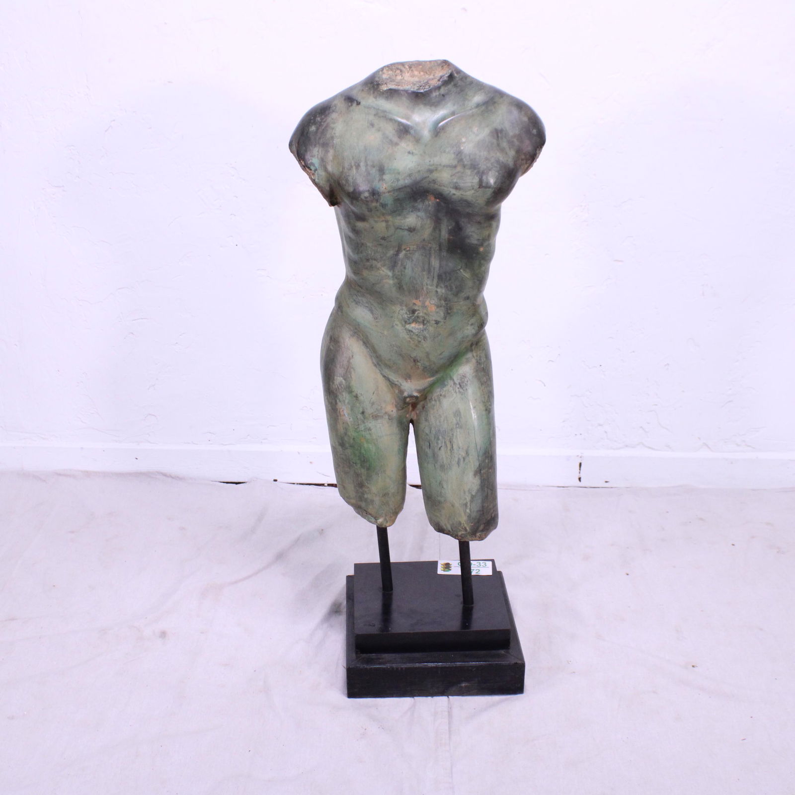 Large Bronze Male Torso on Square Base from Europe (1 of 8)