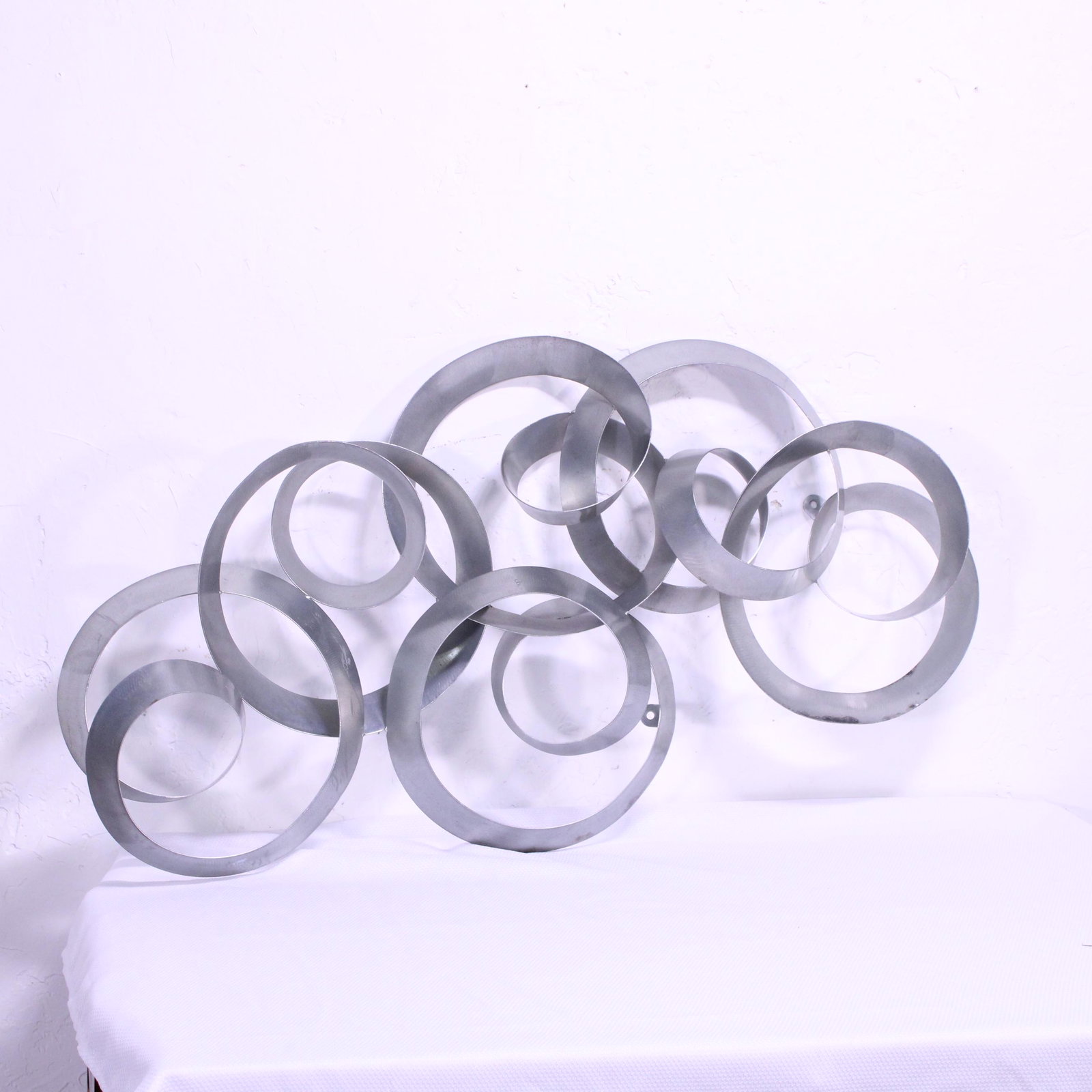 Modern Metal Wall Sculpture: Modern Metal Wall Sculpture - 21 in tall x 30 in long x 7