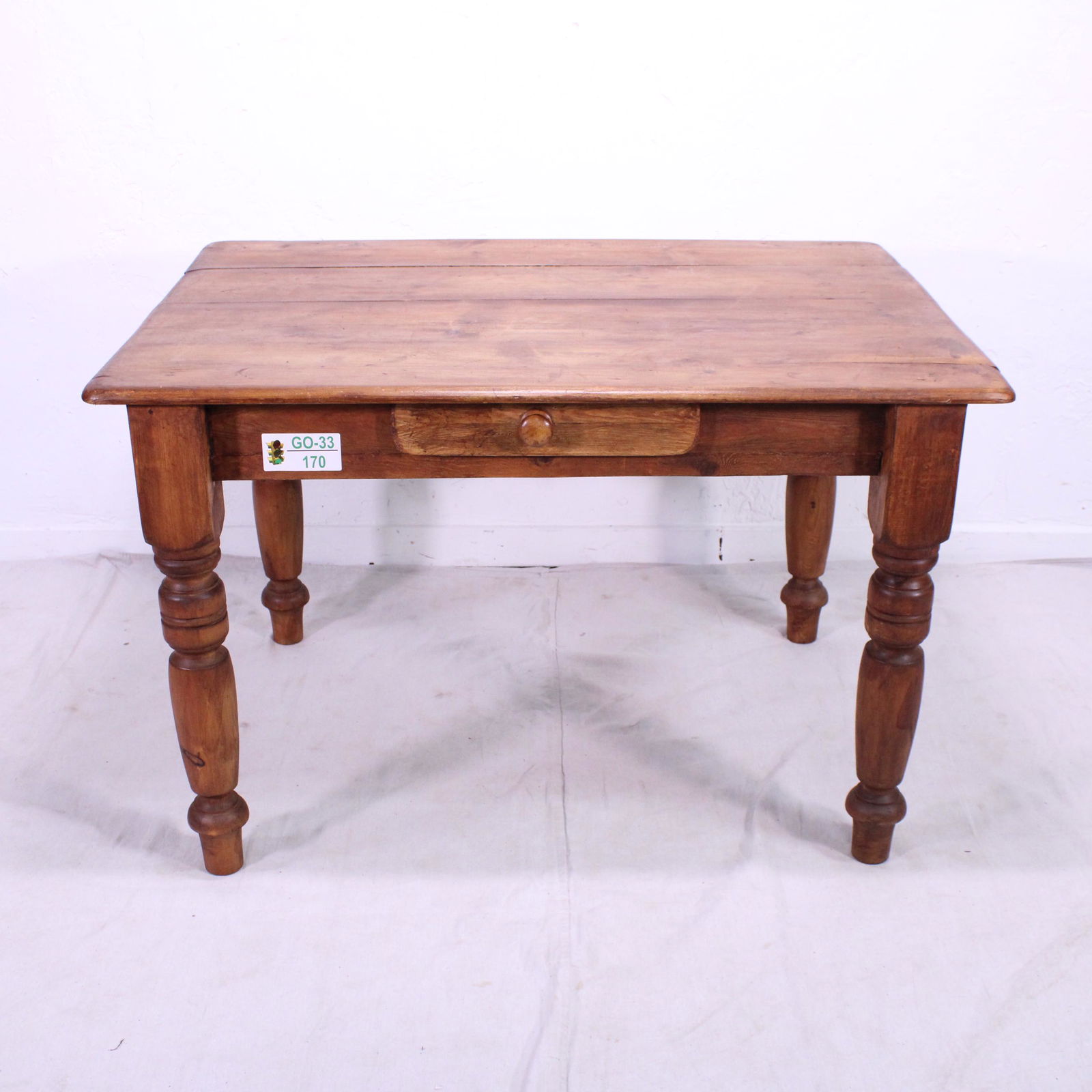 English Pine Farm Table With a Drawer (1 of 8)