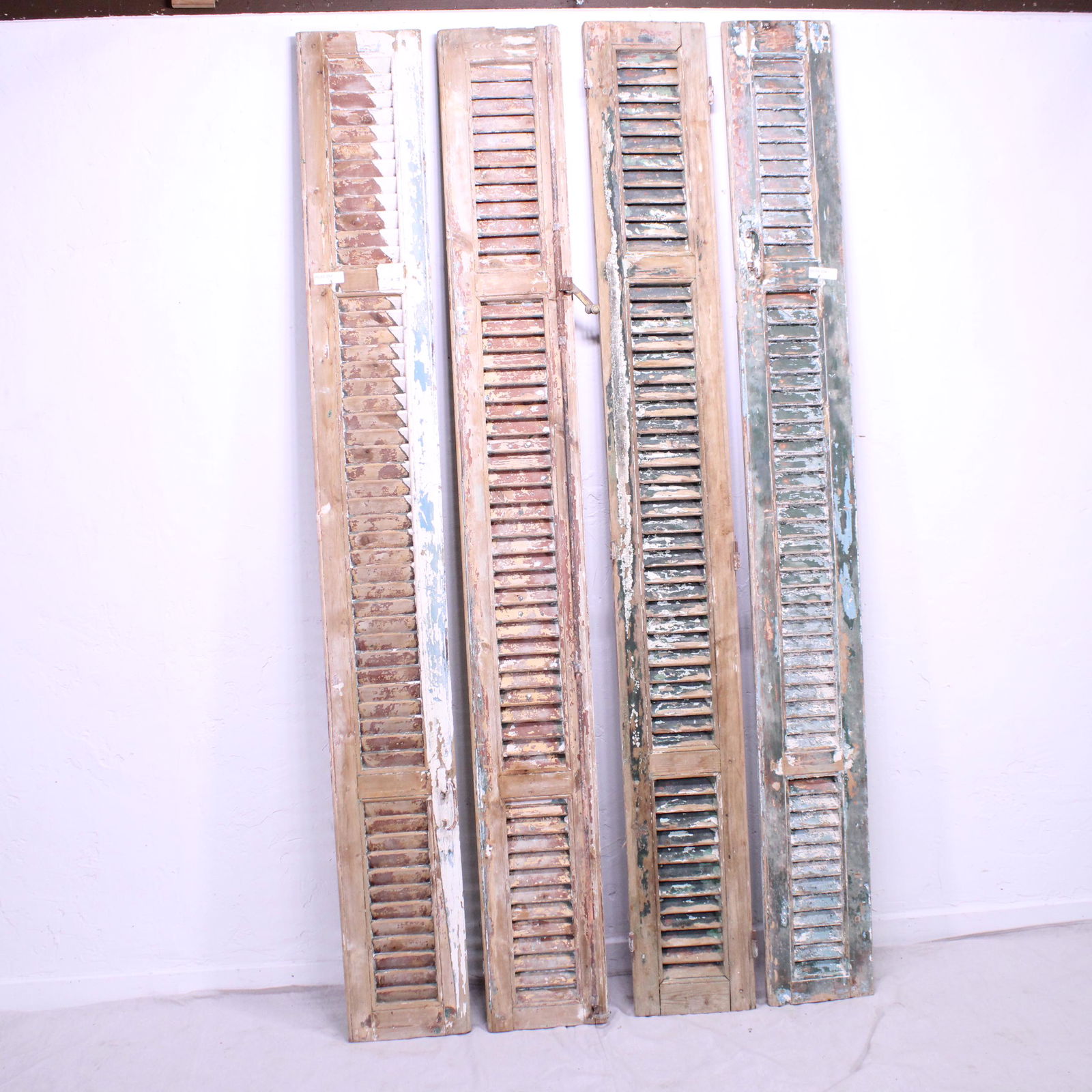 Four Tall Vintage Green Painted Shutters (1 of 5)