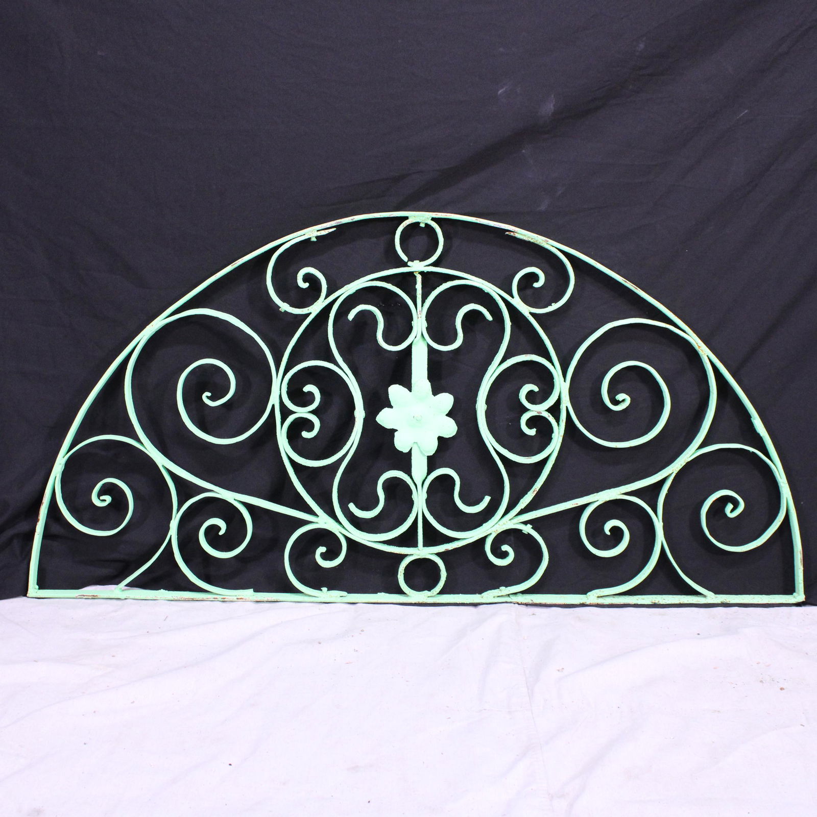 Green Painted Arched  Iron Panel #1 (1 of 3)