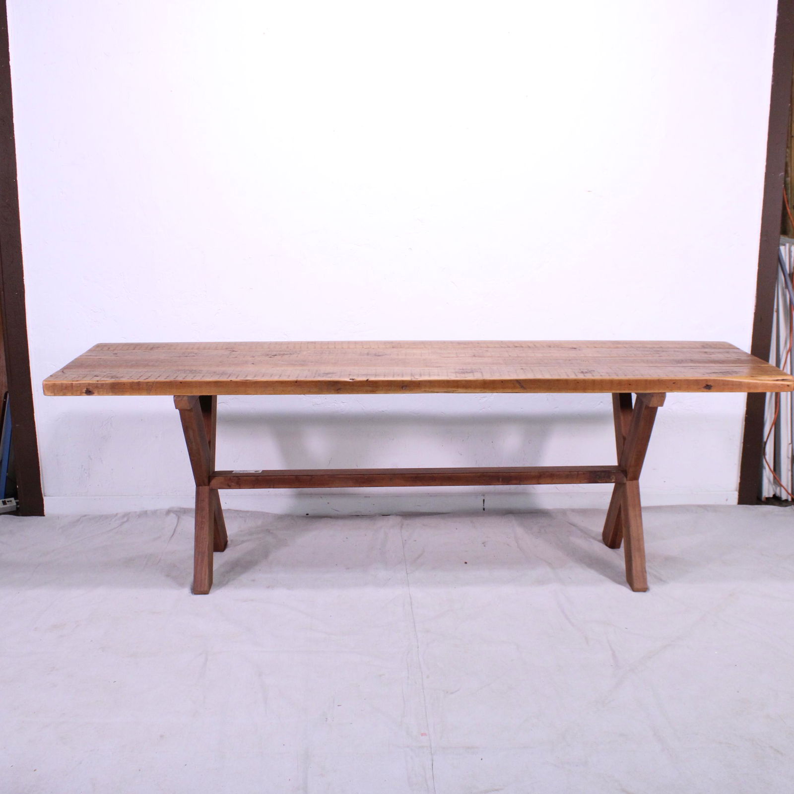British Reclaimed Pine Farm Table -  X Base (1 of 6)