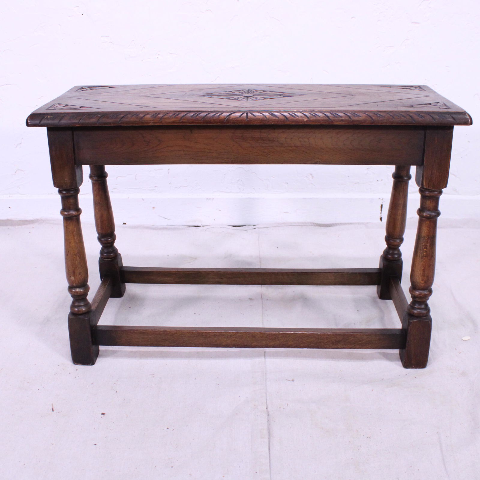 English Joint Stool with Carved Top (1 of 6)