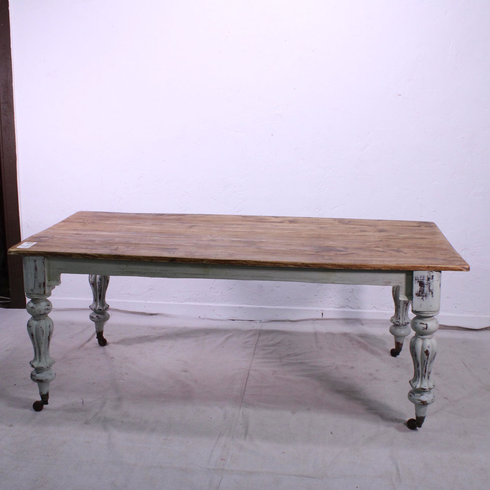 Large Pine Farm Table with Painted Base (1 of 4)