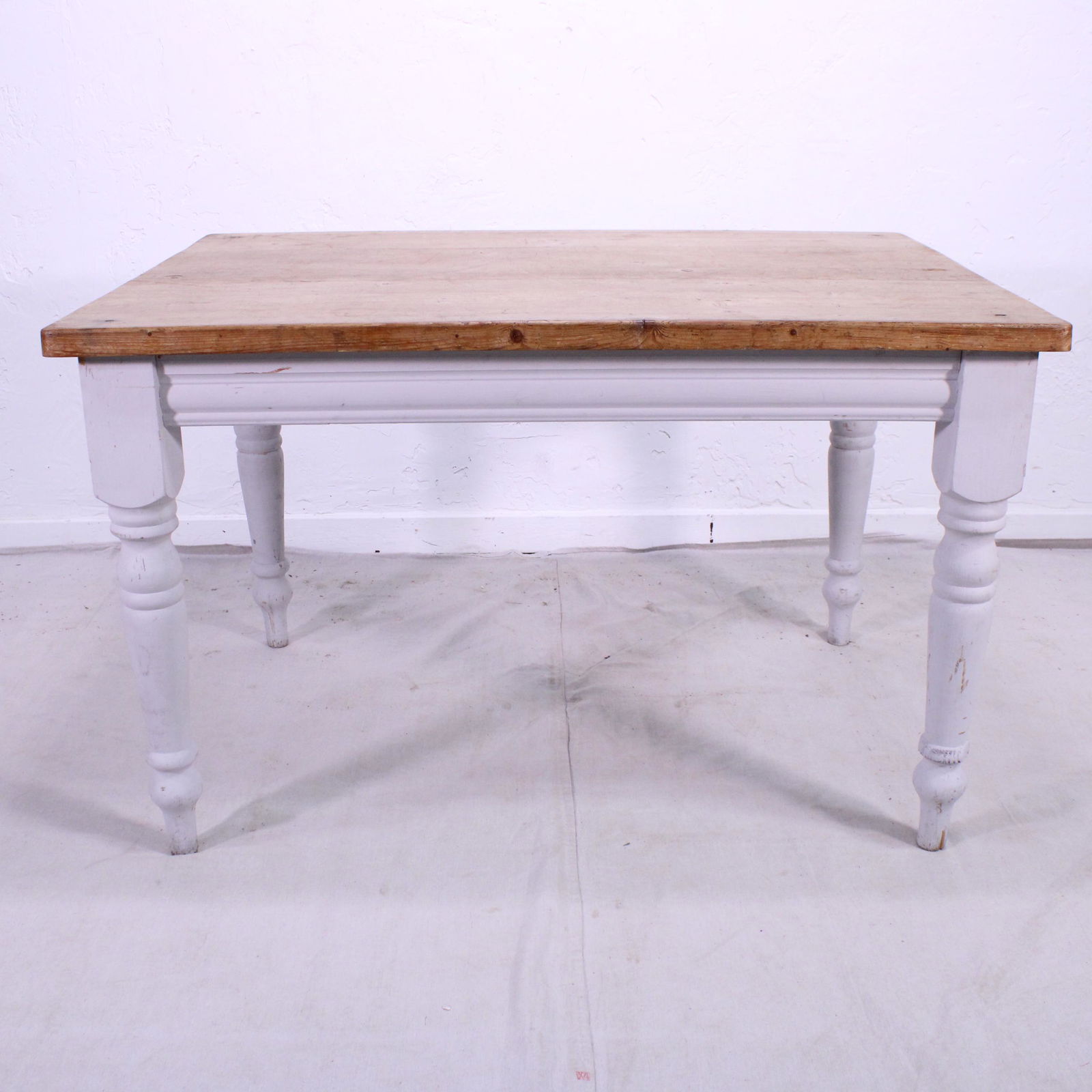 British Pine Farm Table with Painted Base (1 of 3)