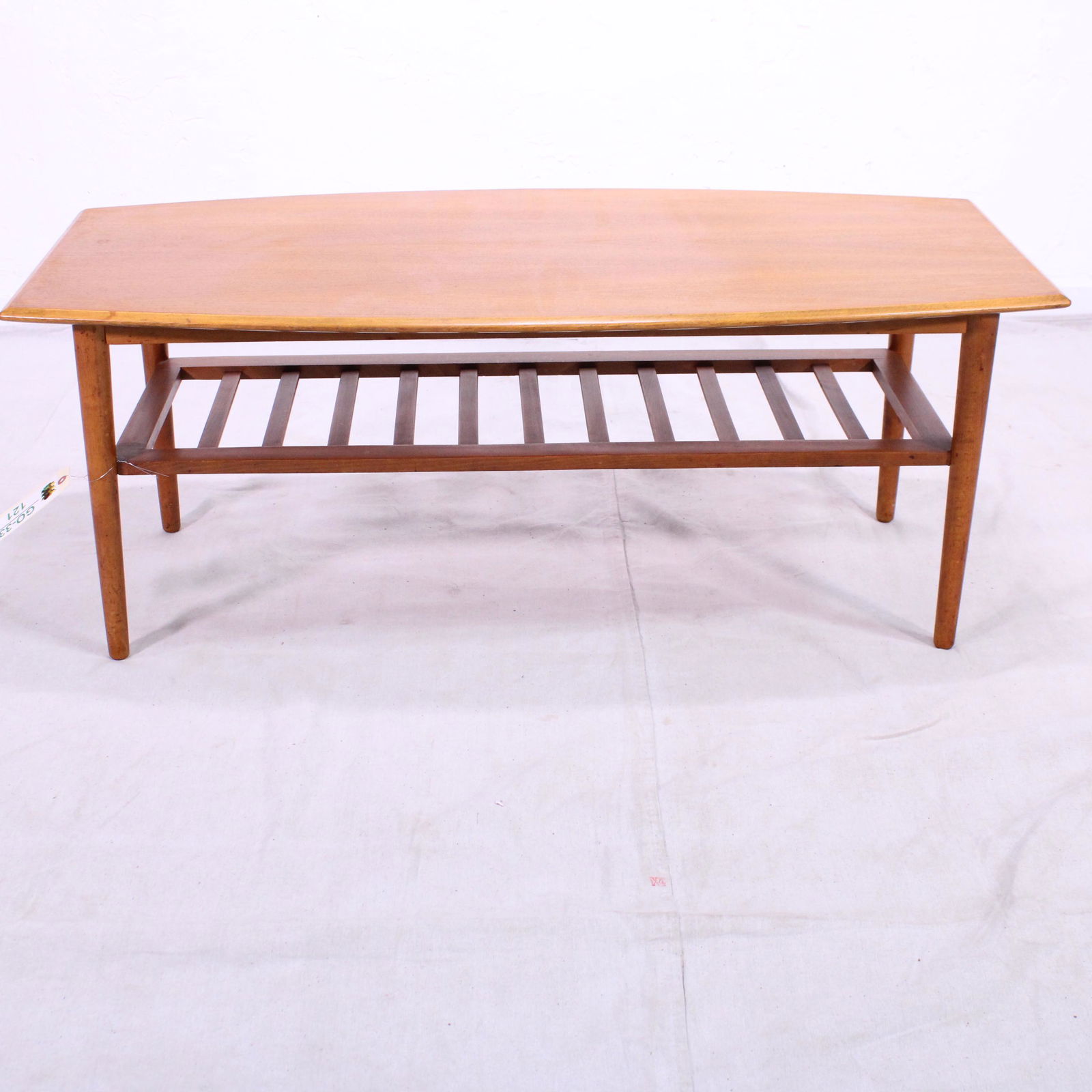 Rectangular Mid Century  Coffee Table with Curved Sides (1 of 4)