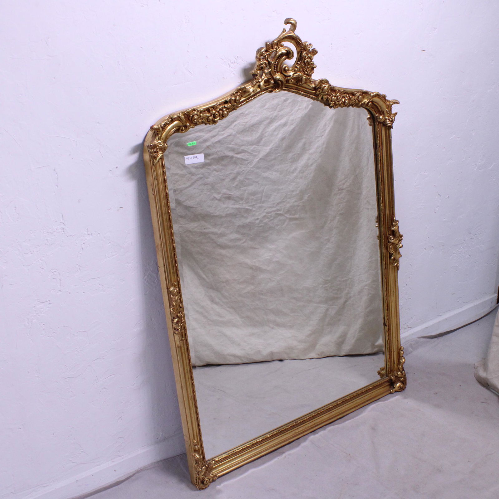 Gold Frame French Style Mirror with Carving (1 of 3)