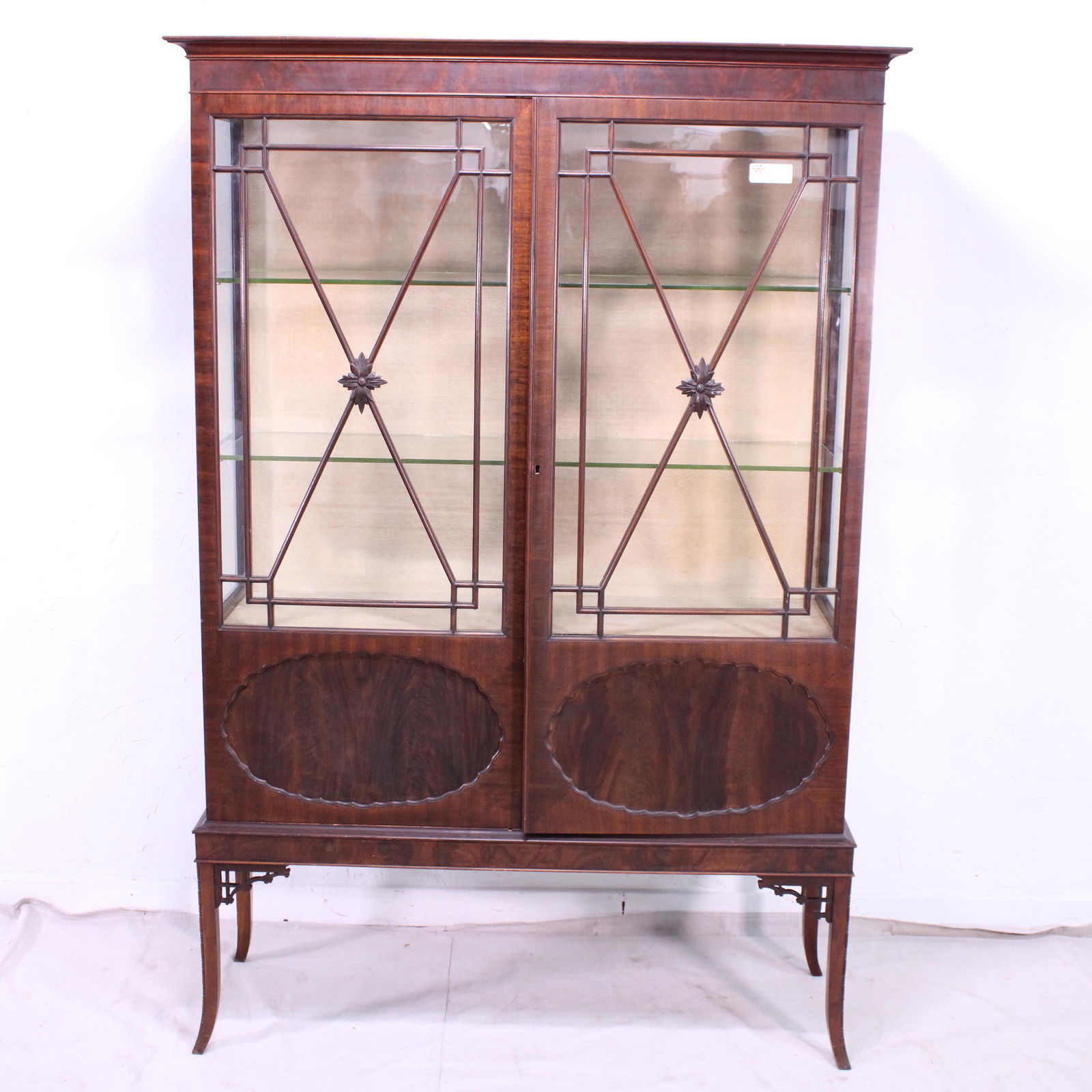 Tall Mahogany English Display Cabinet #2 (1 of 7)