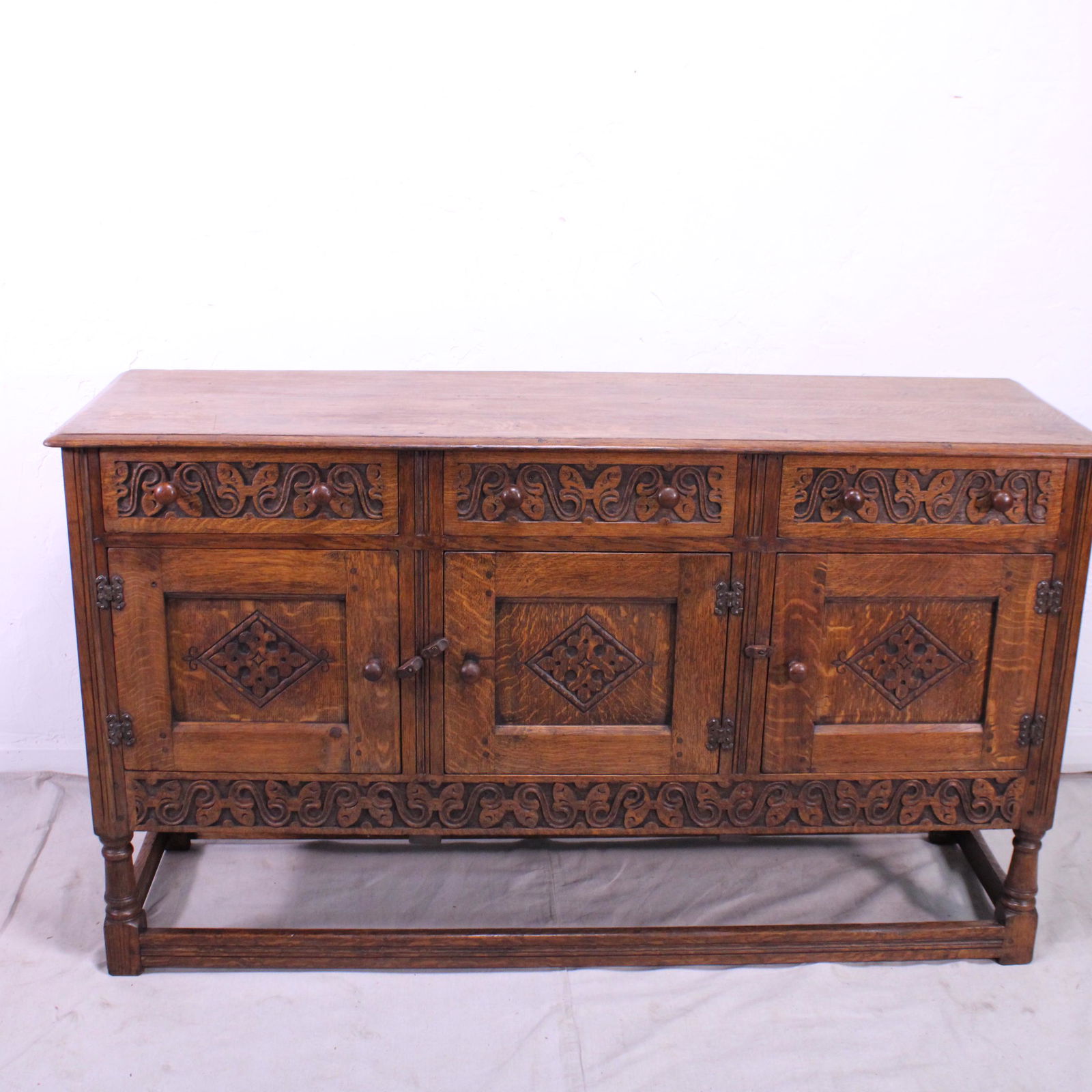Carved Oak British Sideboard (1 of 6)
