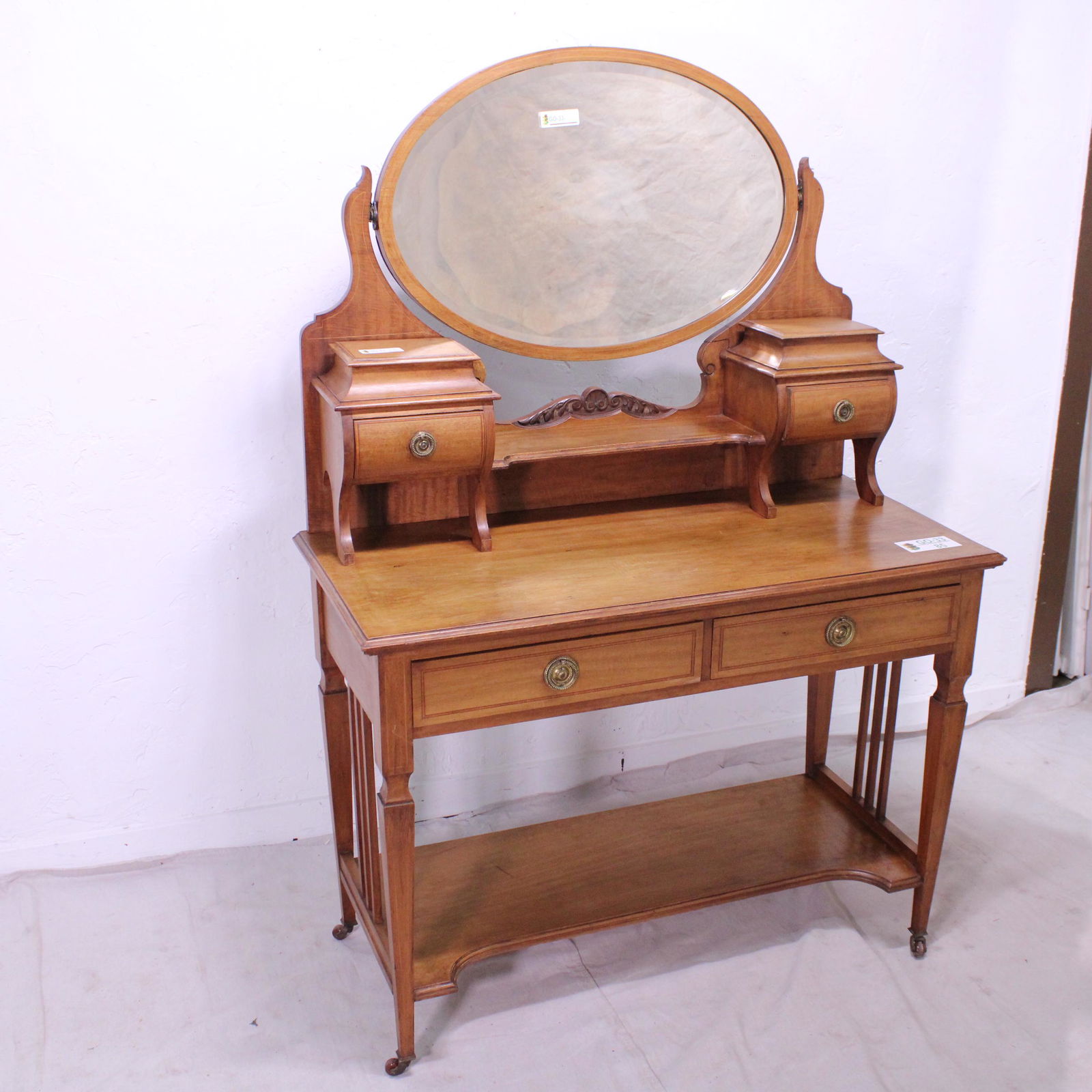 Arts & Crafts Style British Pine Dresser with Mirror (1 of 7)