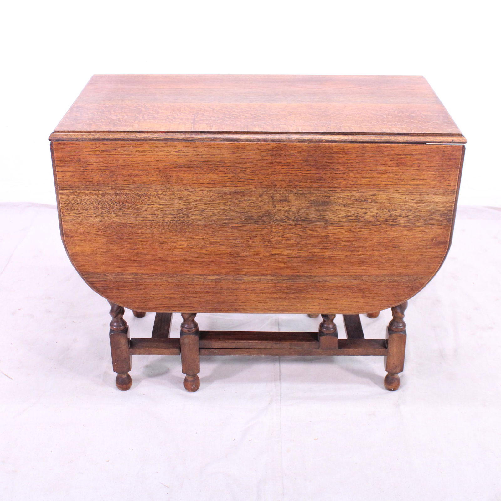 English Oak Barley Twist Drop Leaf Table (1 of 6)