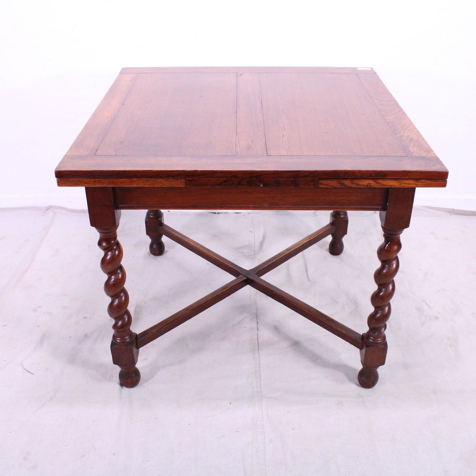 English Oak Barley Twist Draw Leaf Table (1 of 6)