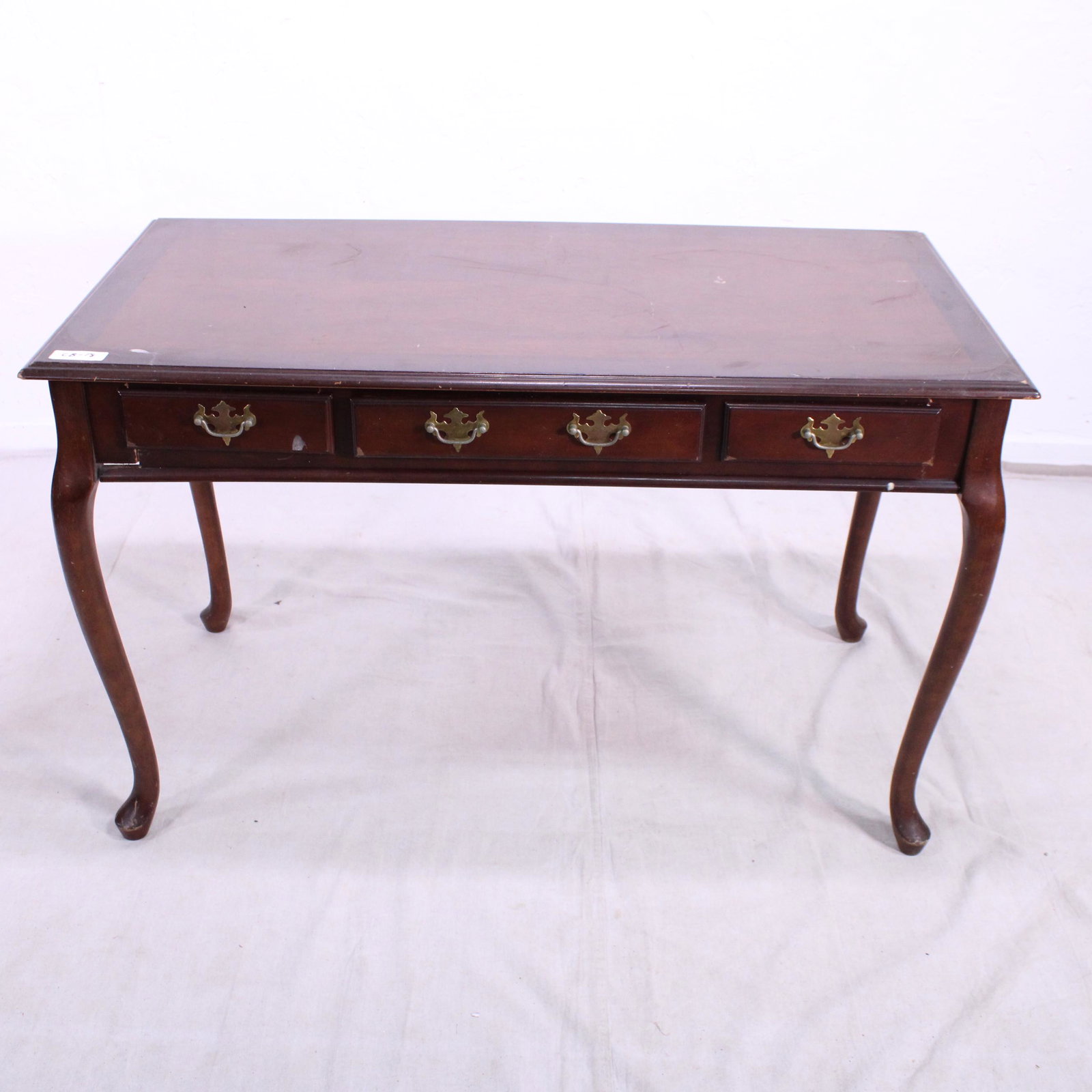 Modern Desk on Tall Queen Anne Legs: Modern Desk on Tall Queen Anne Legs - 30 in tall x 48 x 24