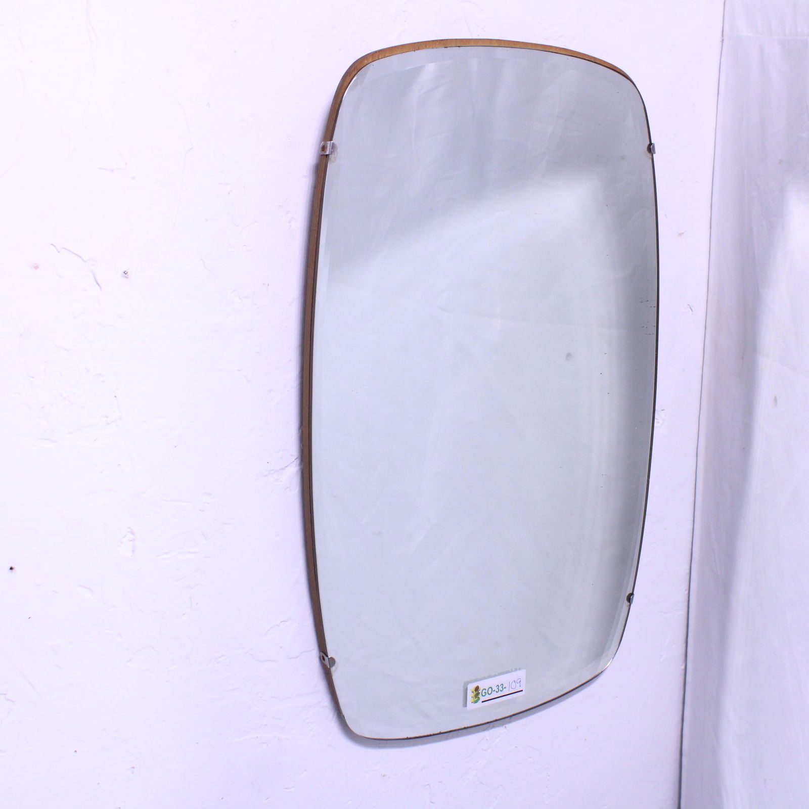 Mid-Century Modern Oval Beveled English Mirror (1 of 5)