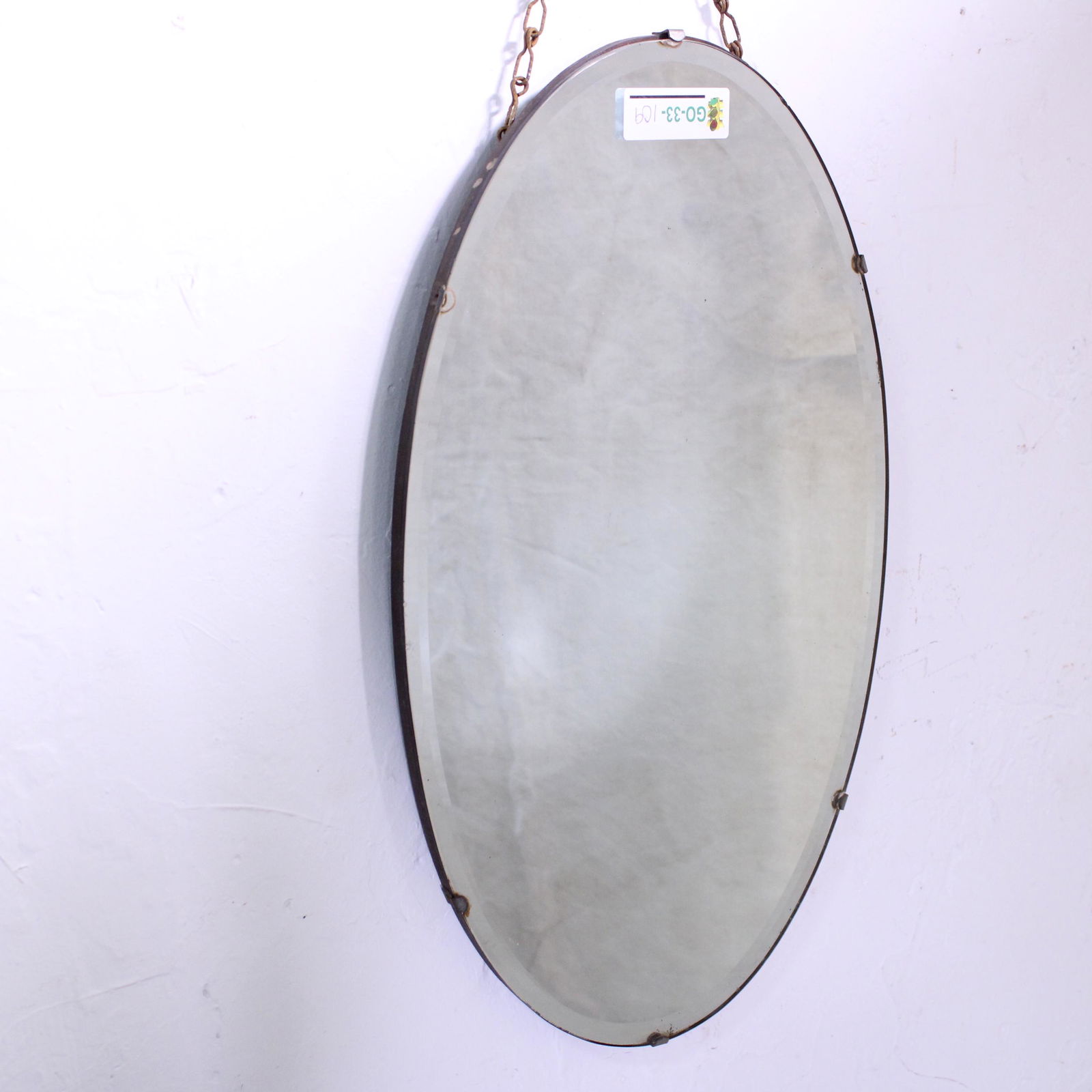 Mid-Century Modern Oval Beveled English Mirror #1 (1 of 3)