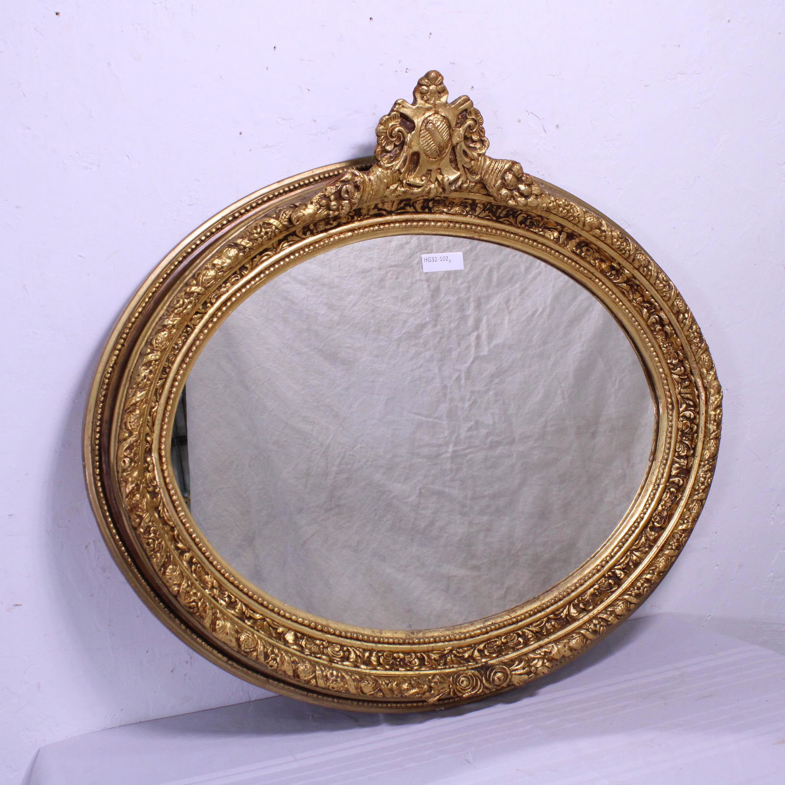 Carved Gold Oval Frame European Mirror #1 (1 of 4)