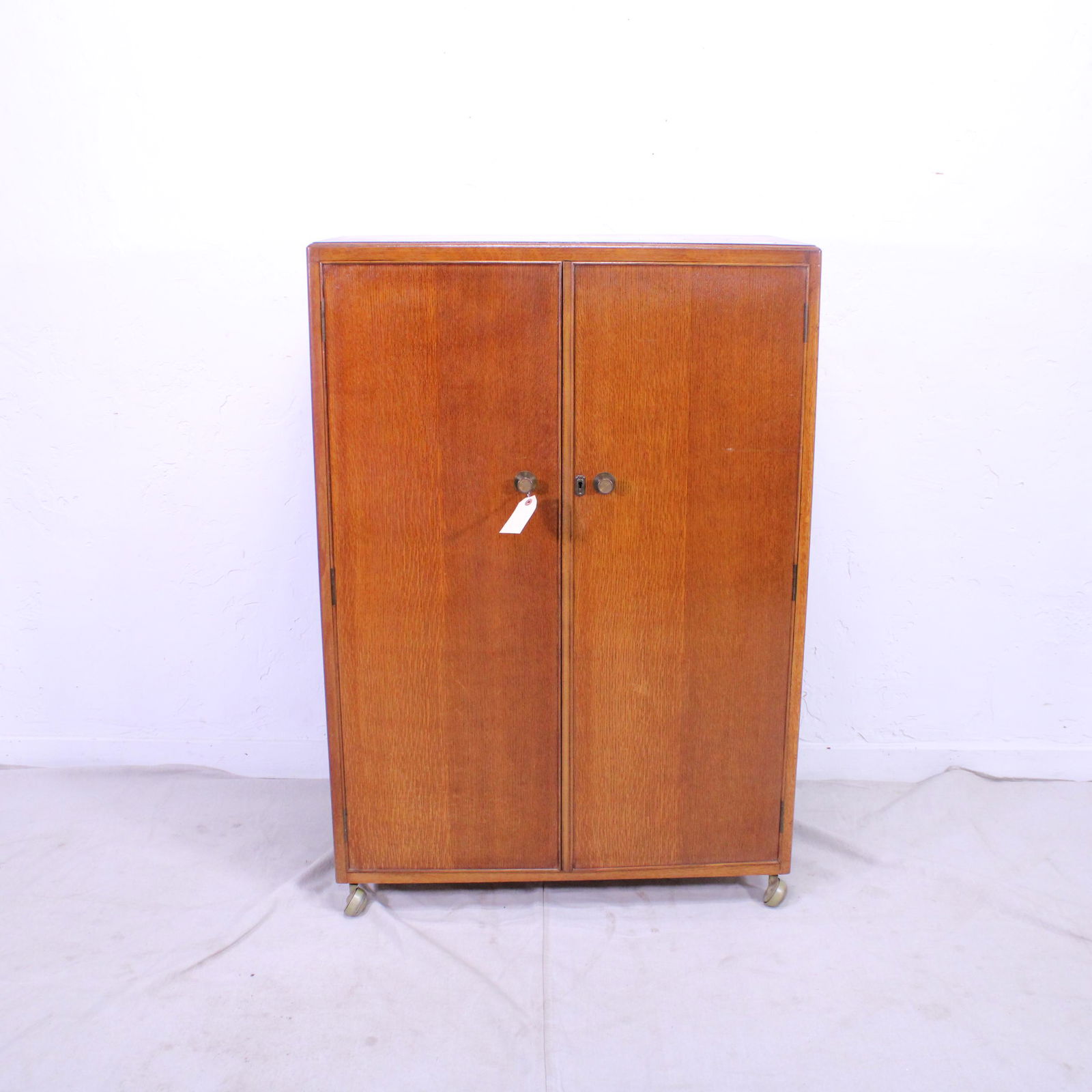 Small Oak 2 Door Robe (1 of 4)