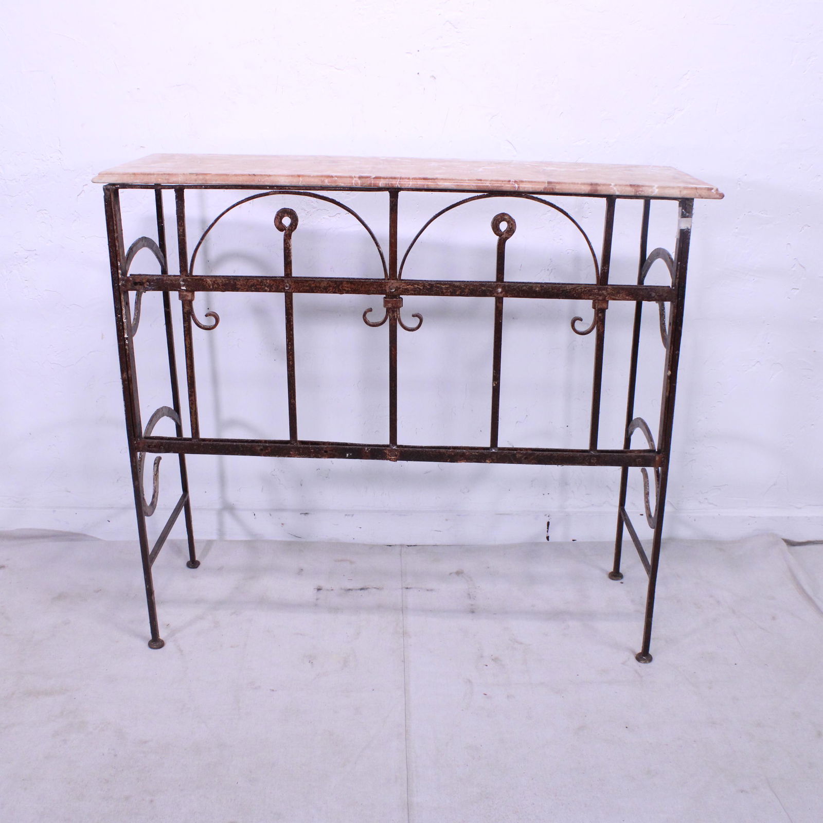 Iron Base Marble Top Console (1 of 4)