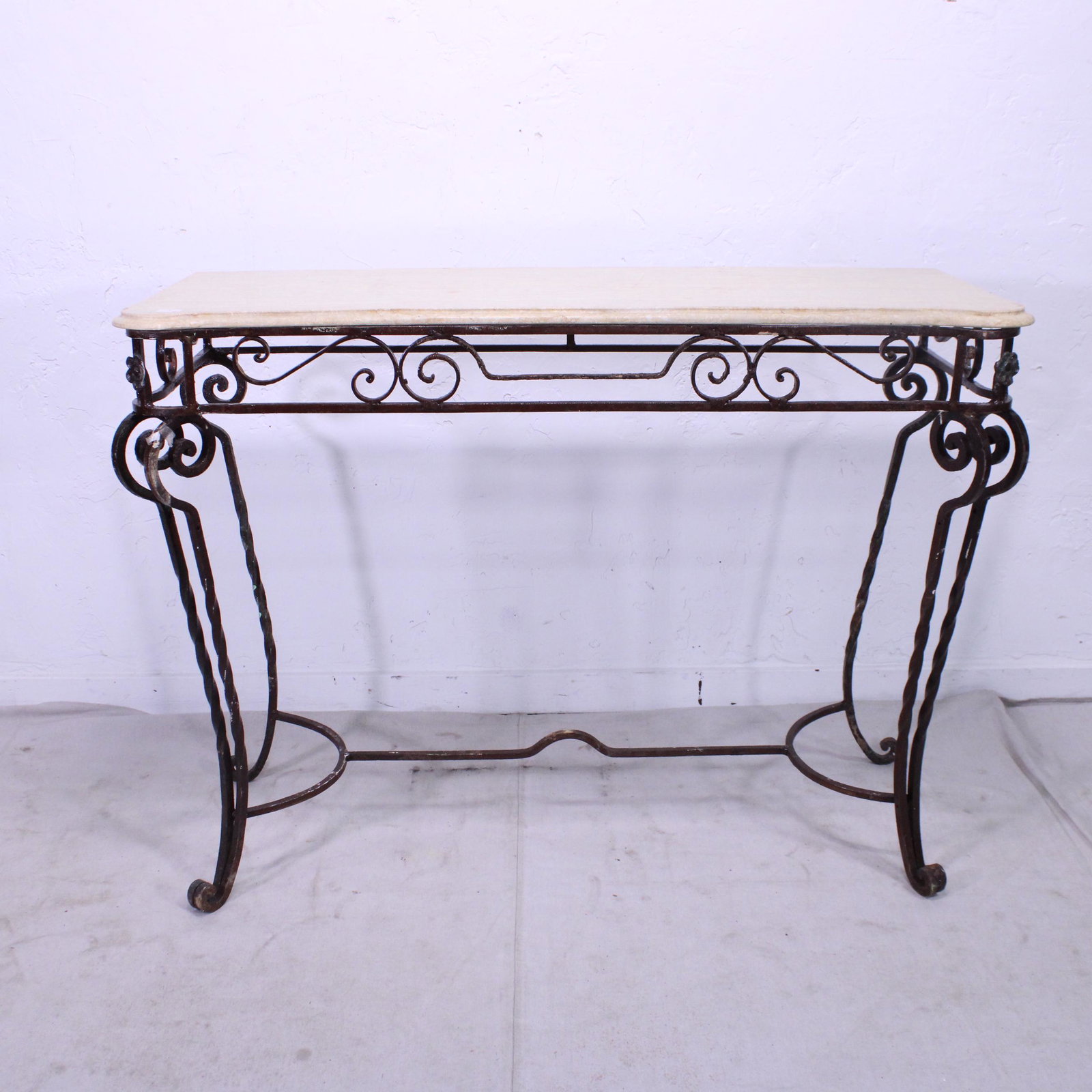 Iron Base Marble Top Console #2 (1 of 3)