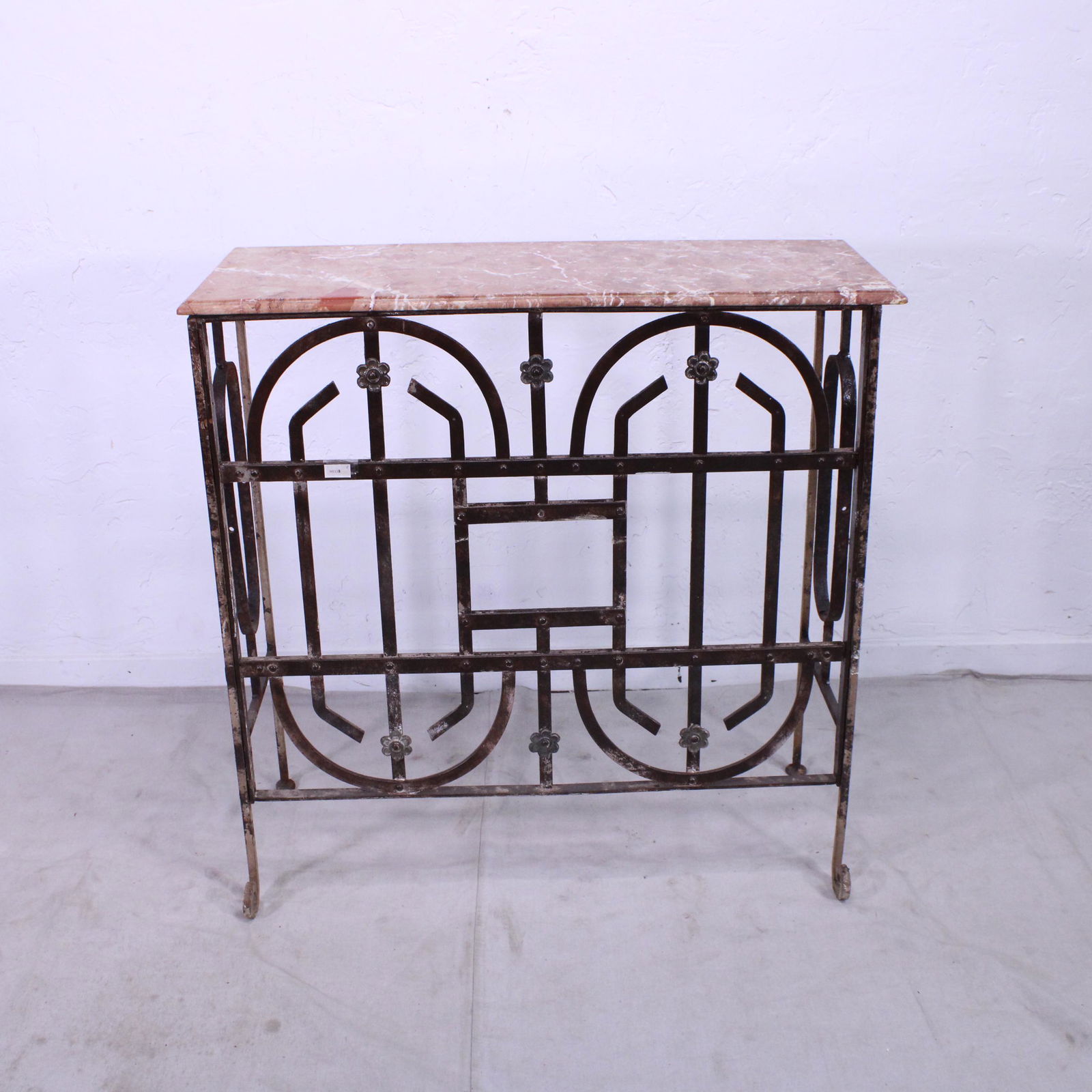 Marble Top Console with Vintage Iron Base #2 (1 of 4)