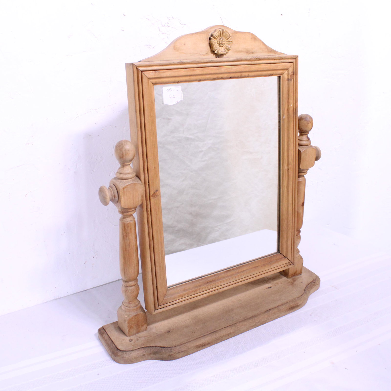 English Pine Freestanding Mirror: English Pine Freestanding Mirror - 25 in tall x 22 x 6
