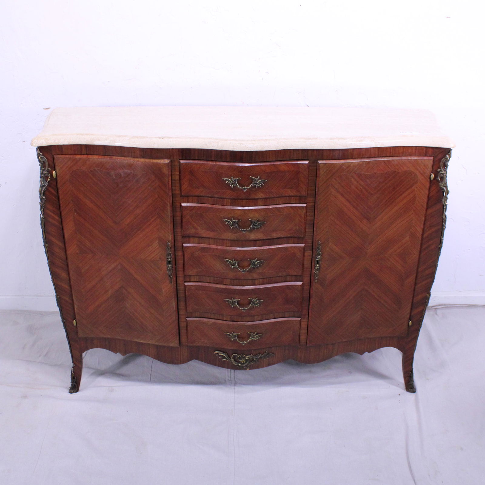 French Marble Top Buffet / Sideboard in Mahogany (1 of 9)