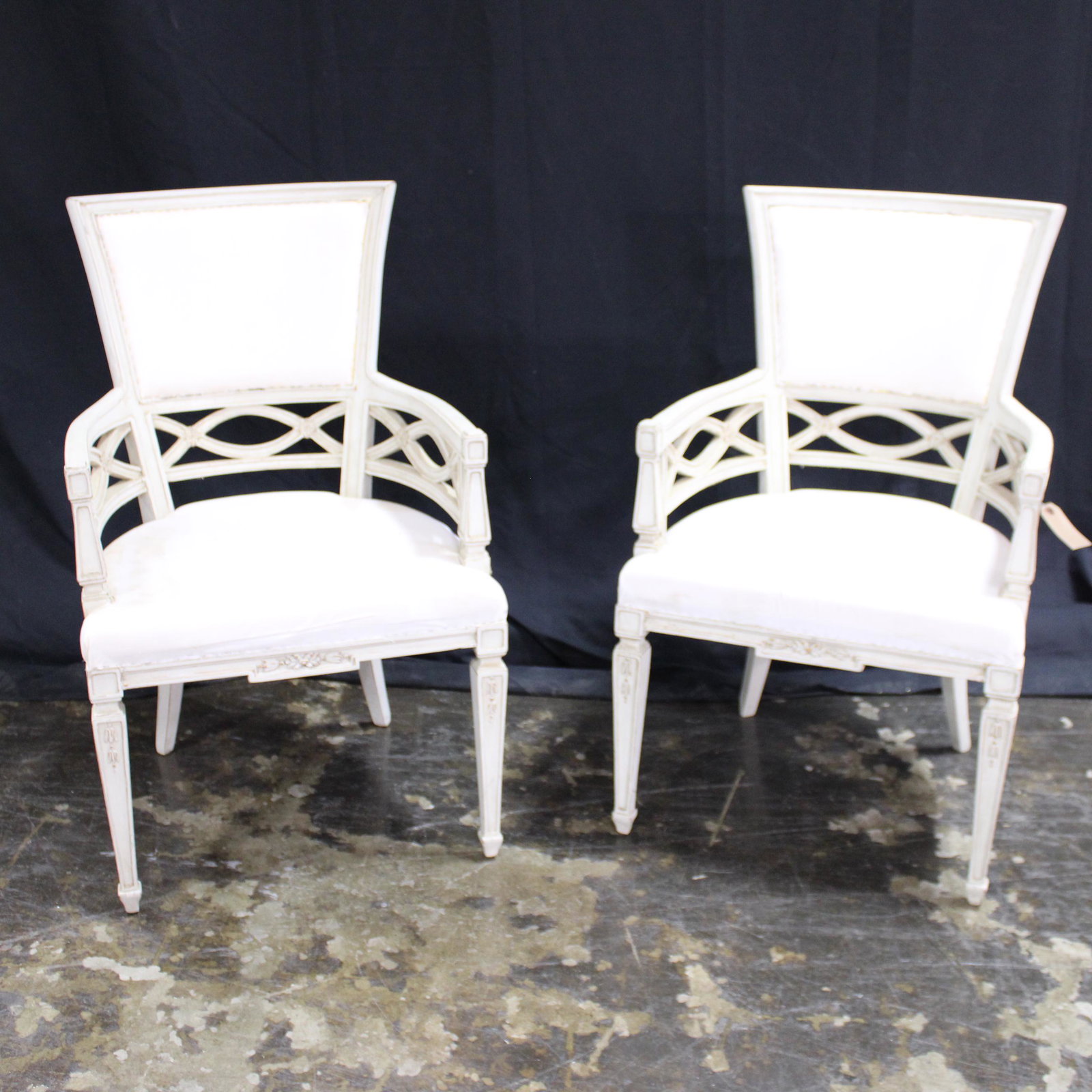 Pair of Swedish Gustavian Style Armchairs (1 of 5)