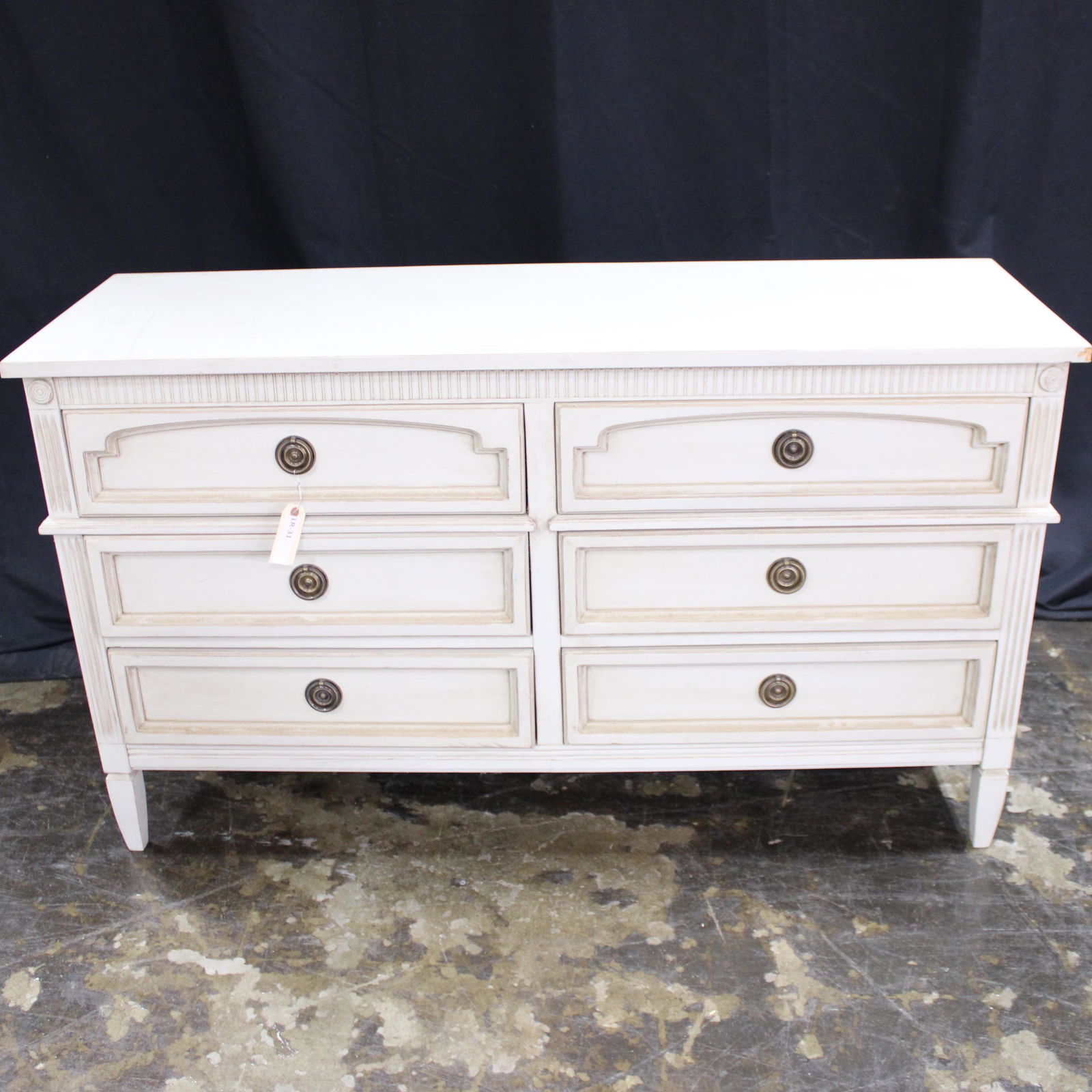 Painted Swedish Gustavian Style 6 Drawer Chest (1 of 7)