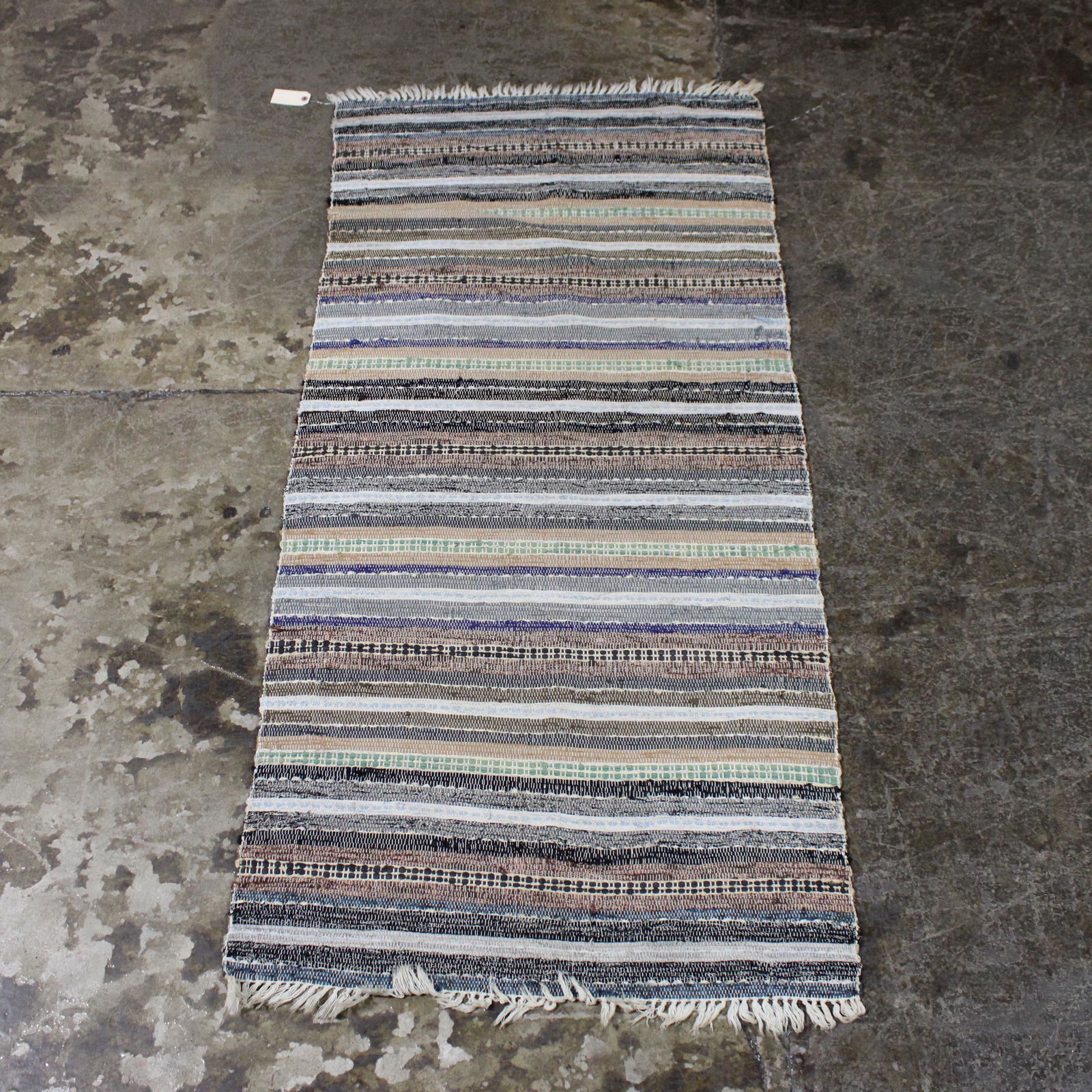 Vintage Swedish Rag Rug, Black & Grey - 3 ft x 6 ft (1 of 3)