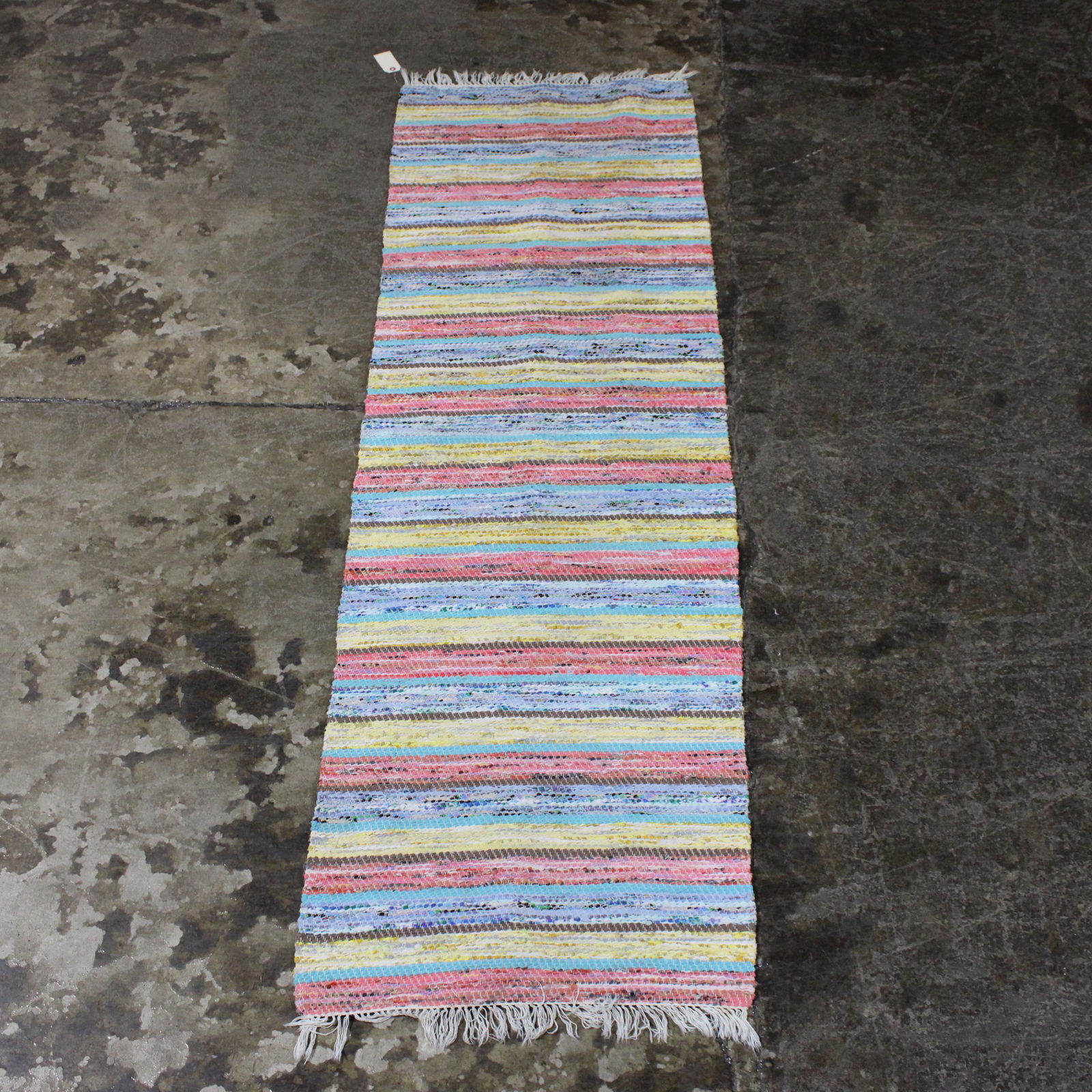 Vintage Swedish Rag Rug, Bright Colors - 2 ft x 7 ft (1 of 3)
