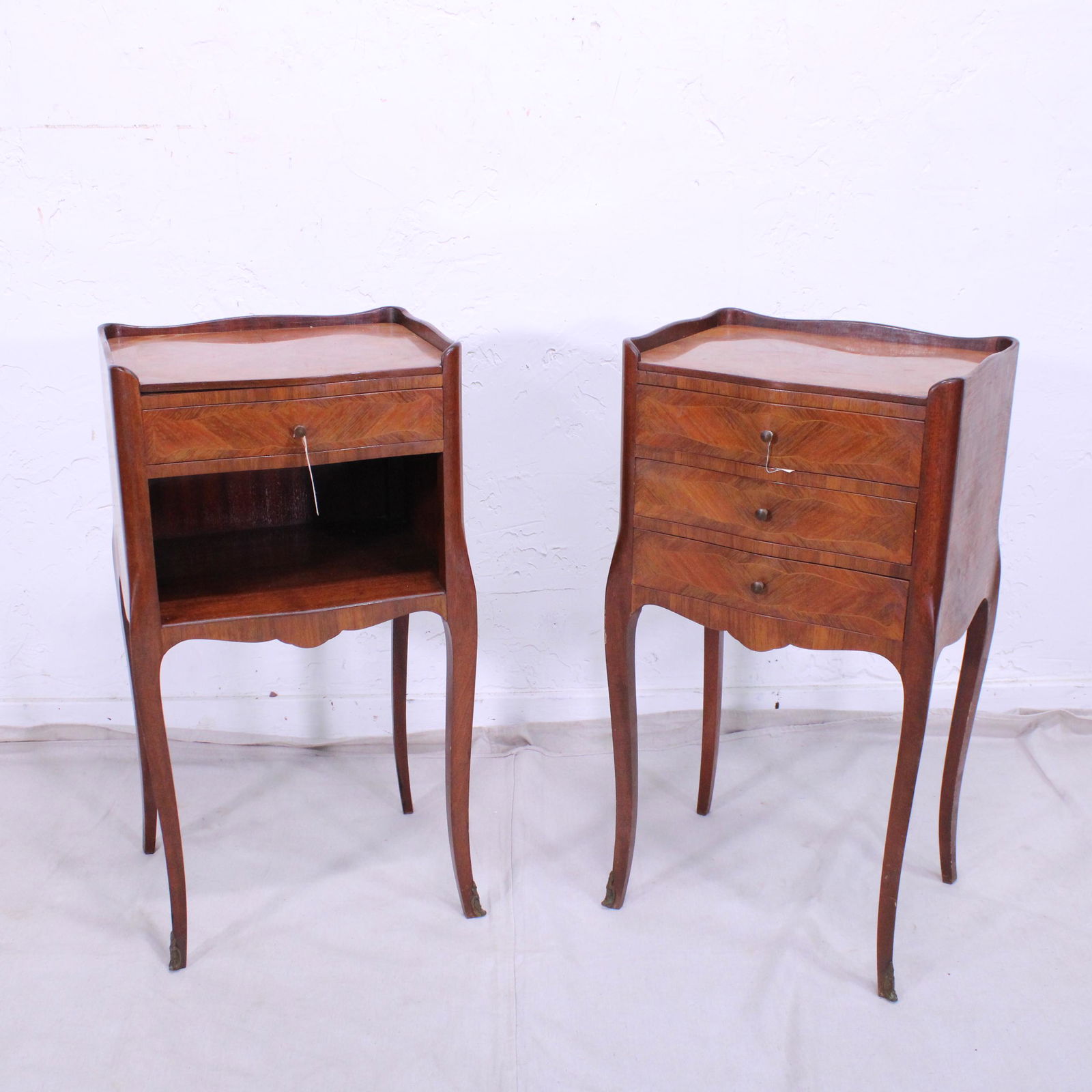 Two French Inlaid Night Stands (1 of 6)