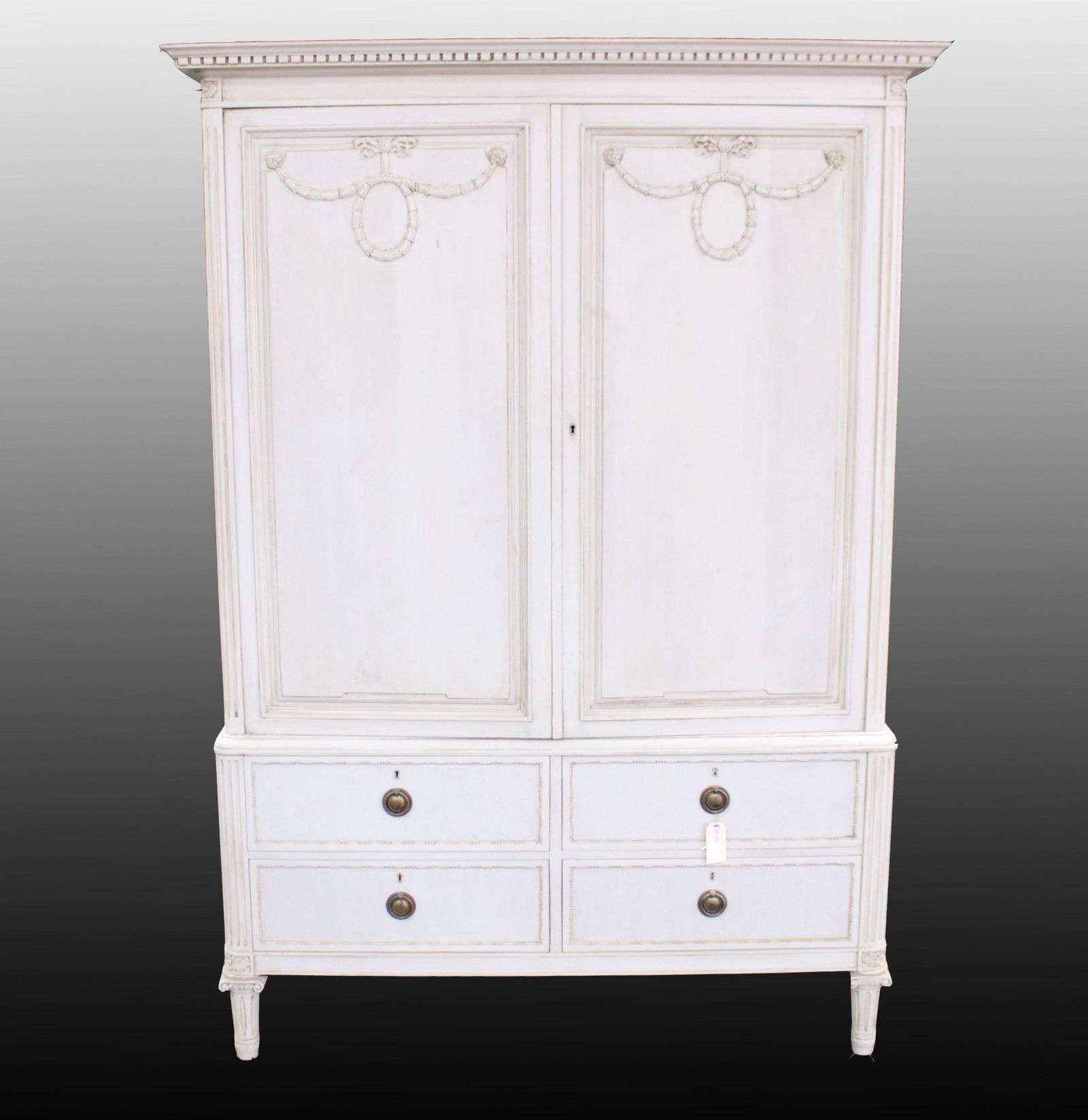Painted Swedish Gustavian Style Linen Press / Armoire (1 of 6)