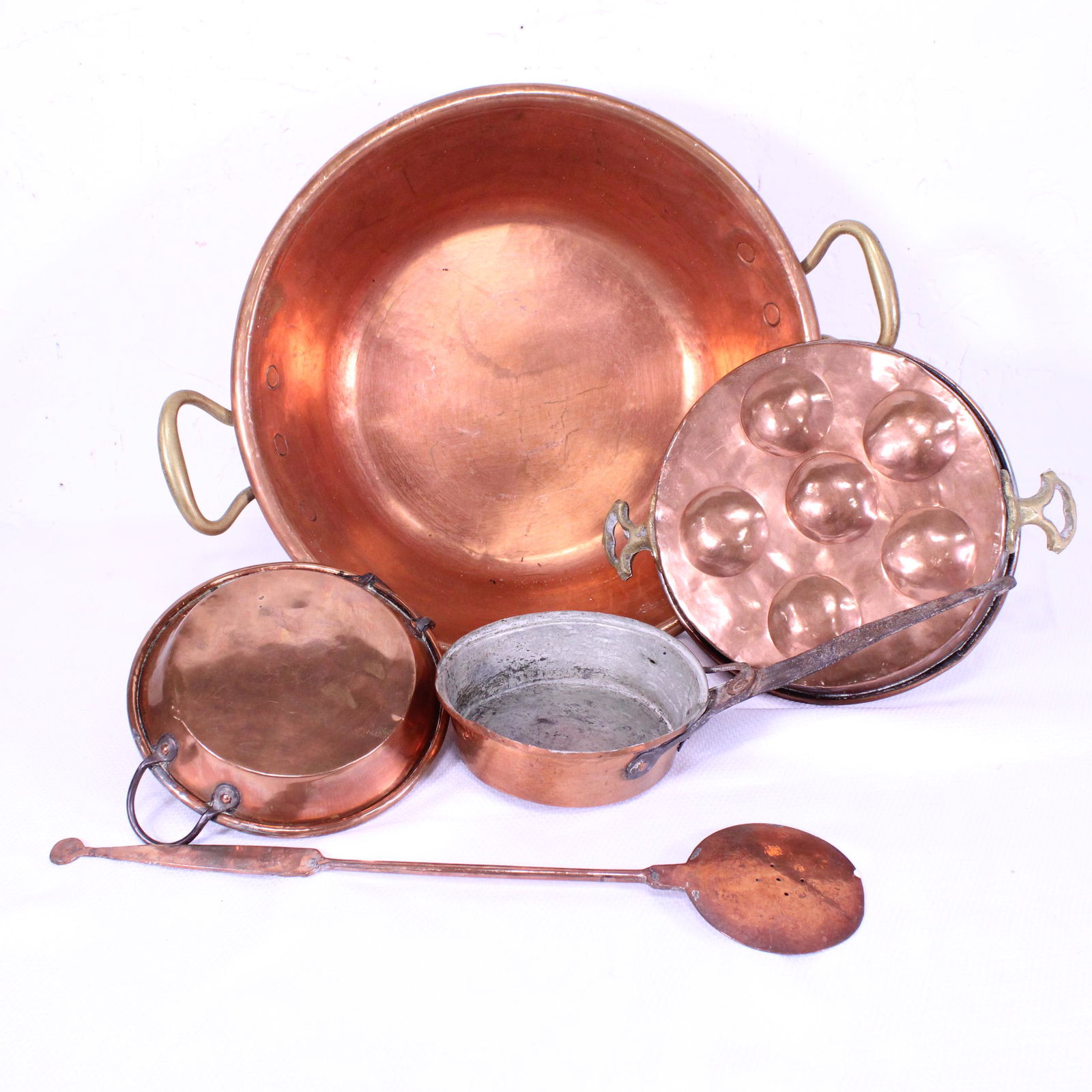 Collection of 5 European Copper Pans (1 of 4)