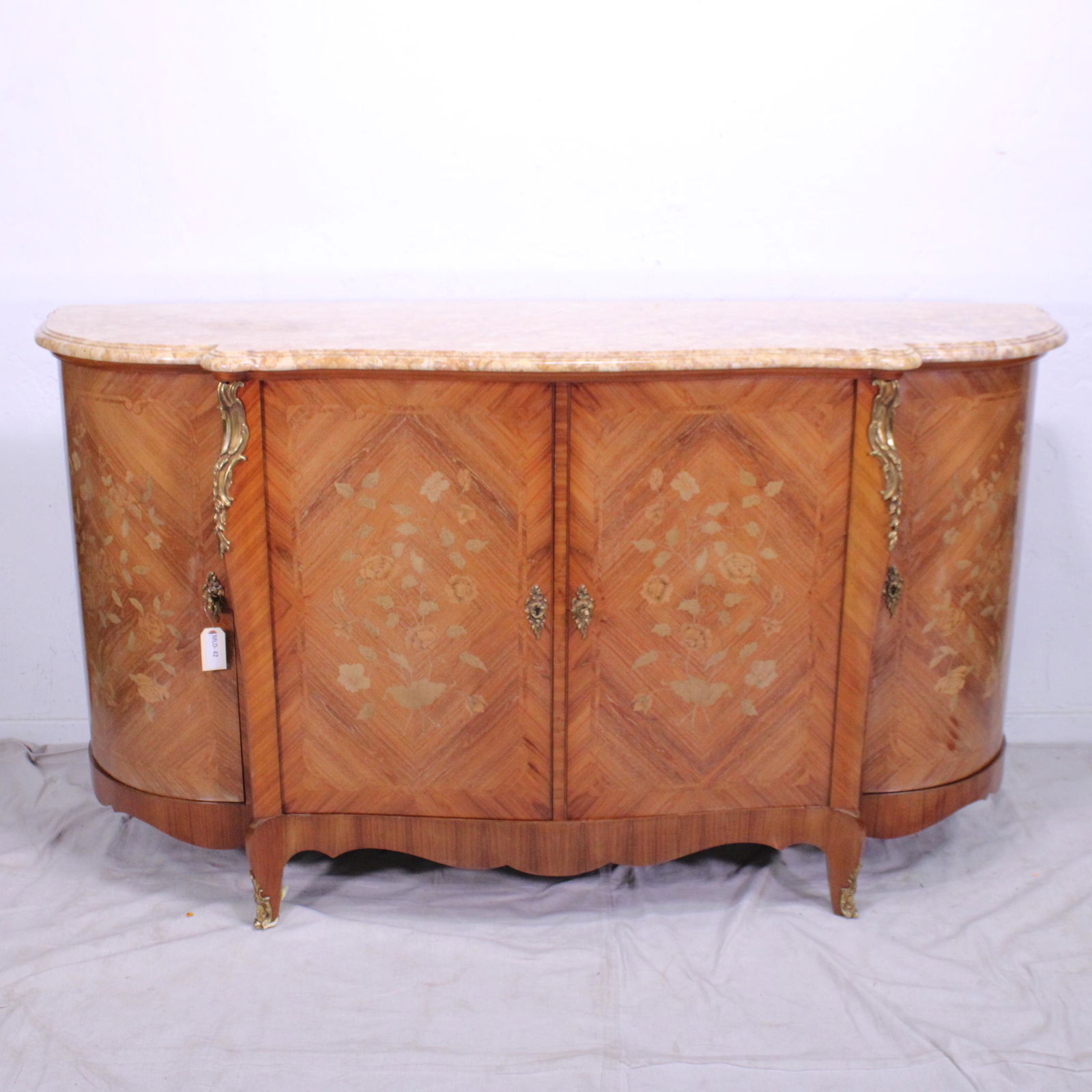 Louis XV Inlaid Marble Top Sideboard with Ormolu (1 of 7)