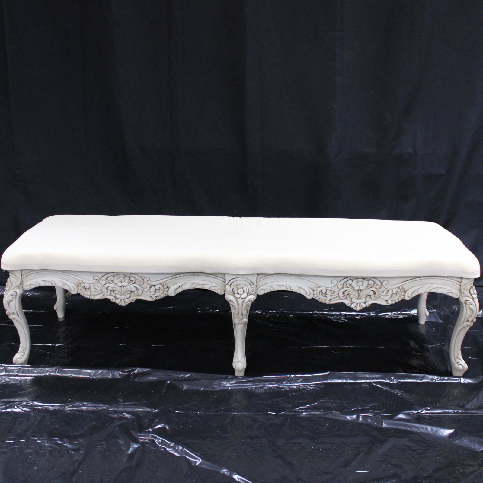 Painted Swedish Gustavian Style Bench (1 of 4)