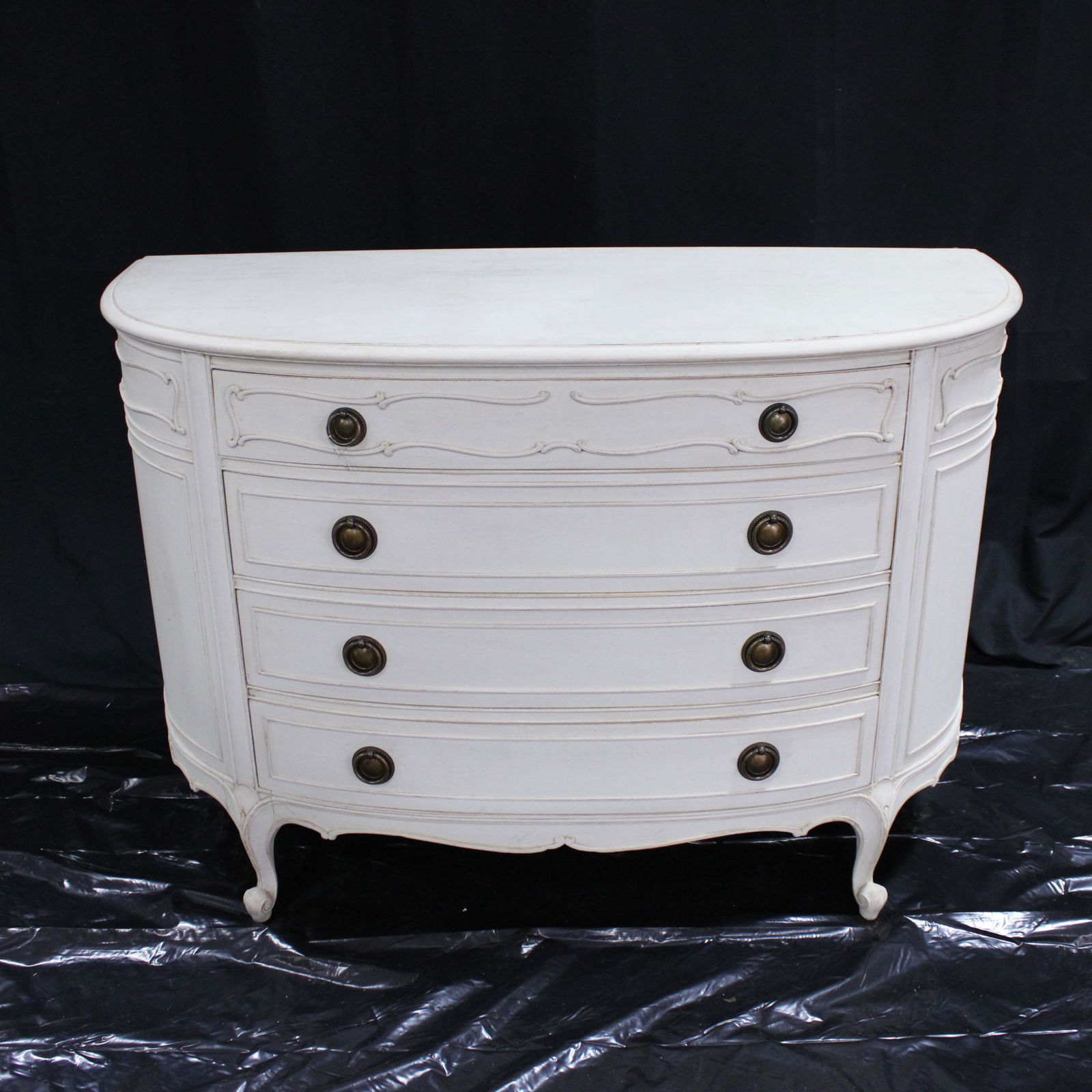 Painted Swedish Gustavian Style Demi Lune Chest (1 of 6)