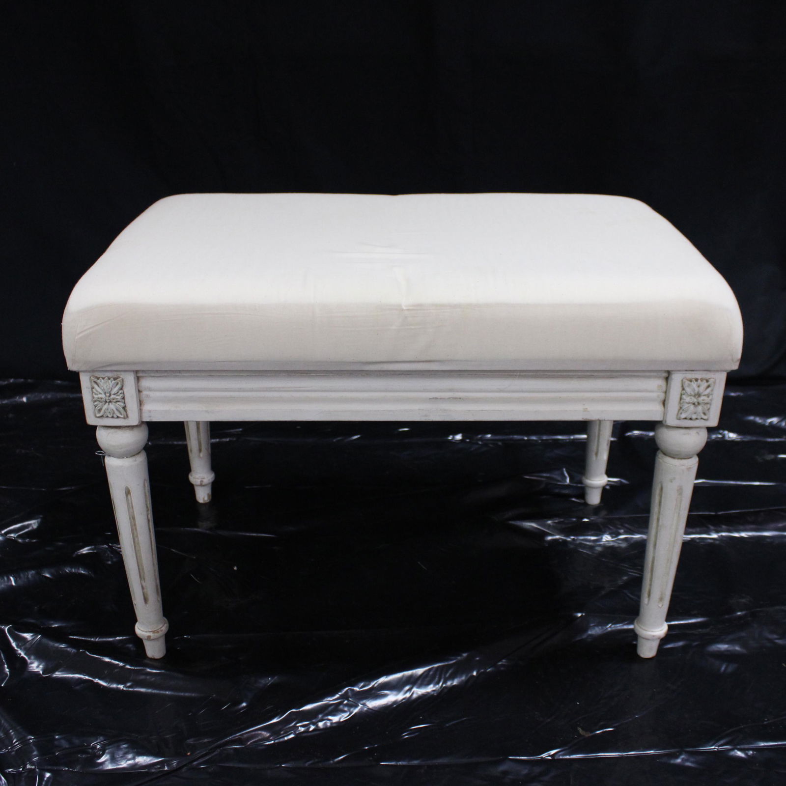 Painted Swedish Gustavian Style Bench (1 of 3)