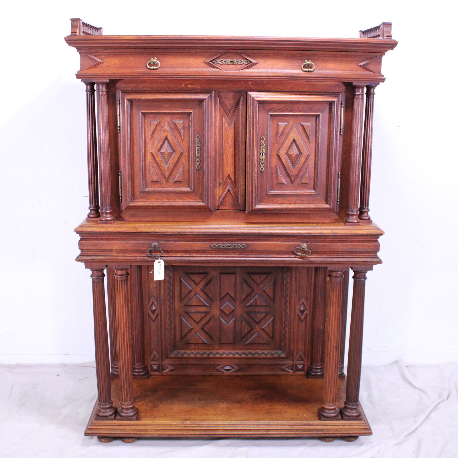 French Credence Cabinet with Diamond Doors (1 of 5)