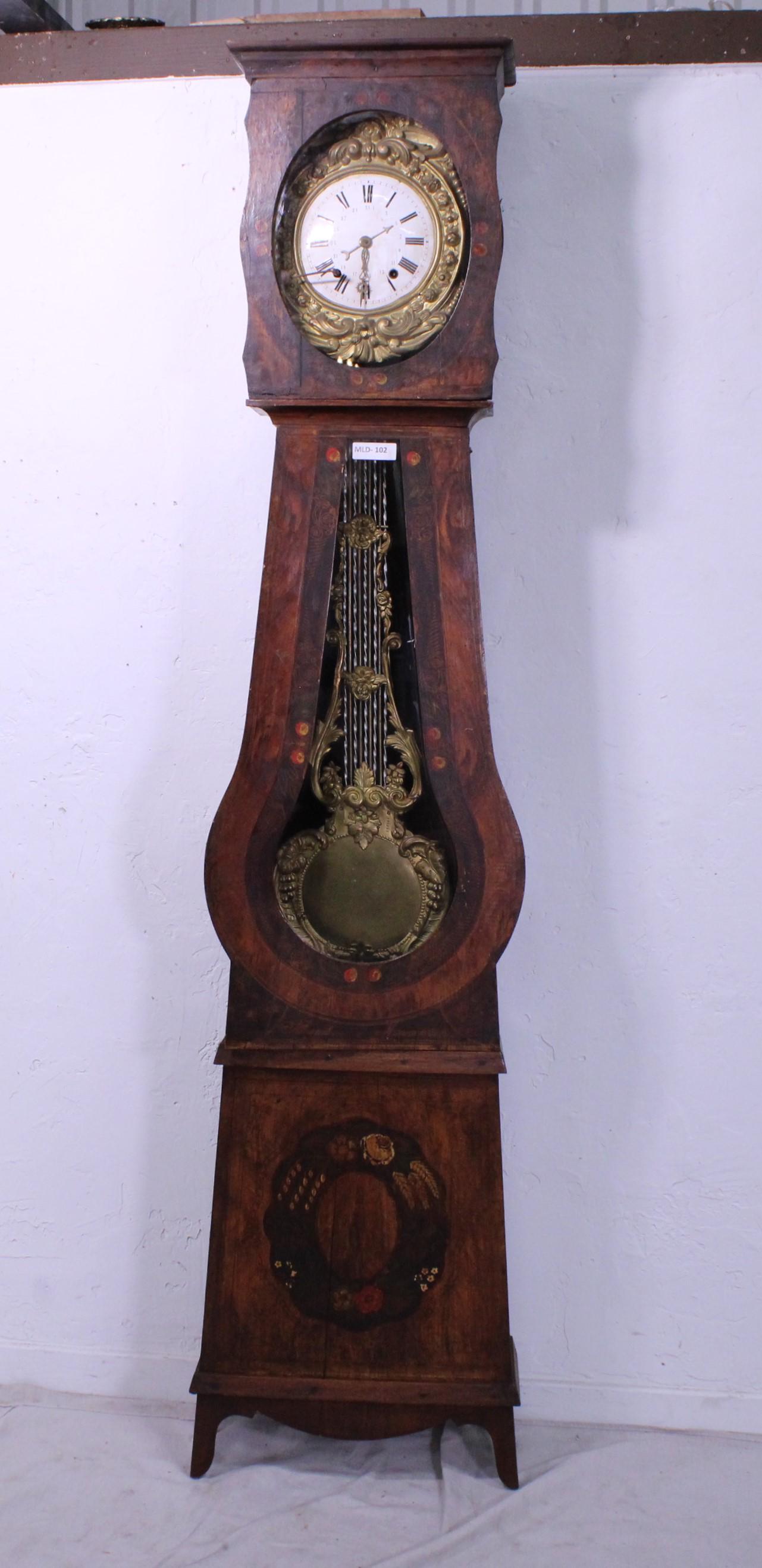 Painted French Longcase Banjo Clock (1 of 4)