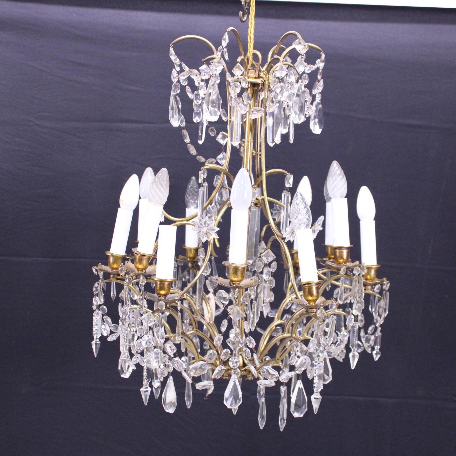French Brass / Crystal Chandelier (1 of 4)