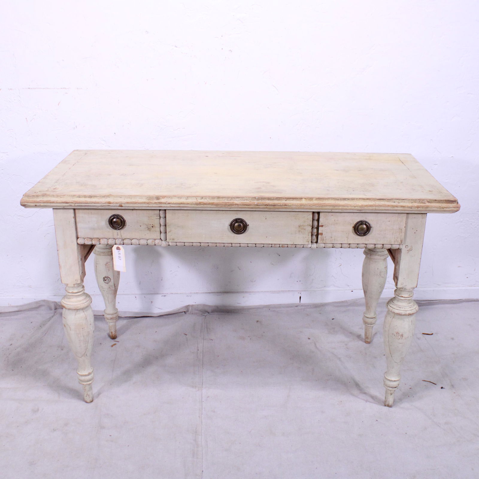 Painted Swedish Gustavian Style Two Drawer Desk (1 of 3)