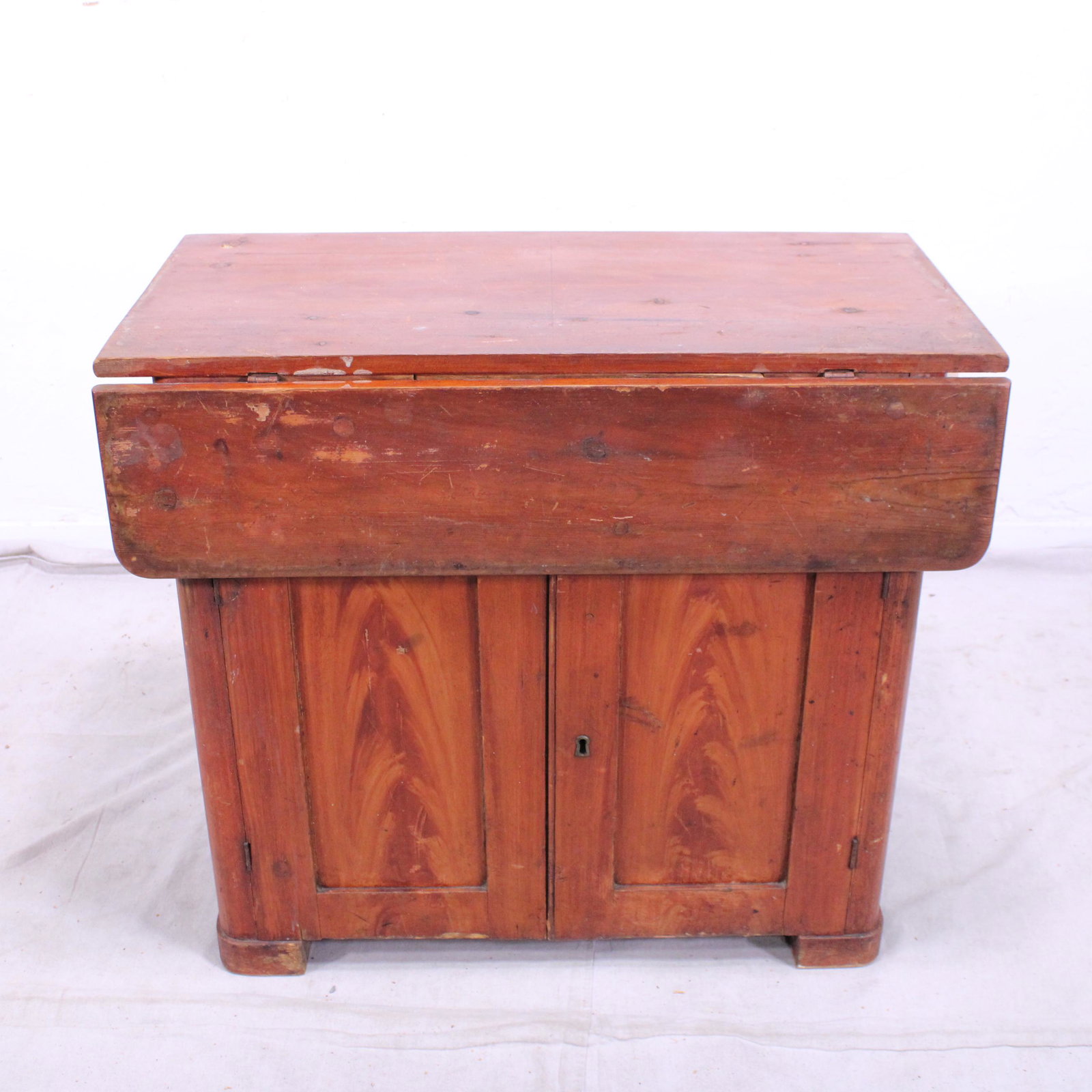 Swedish Drop Side Kitchen Table / Cabinet: Drop Side Kitchen Table / Cabinet from Sweden - 30 in tall x 35 x 17 (surface is 33 with leaves open)