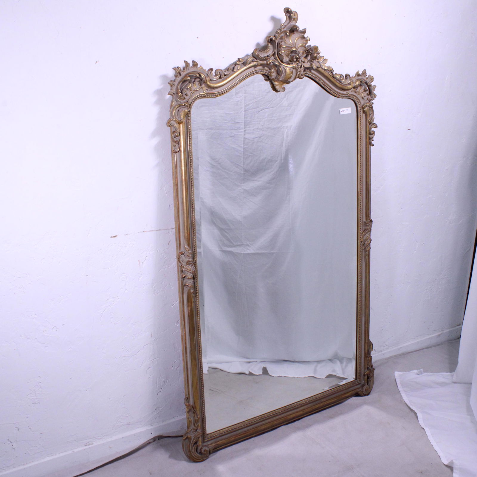 Large Gold Gilt French Beveled Mirror (1 of 6)