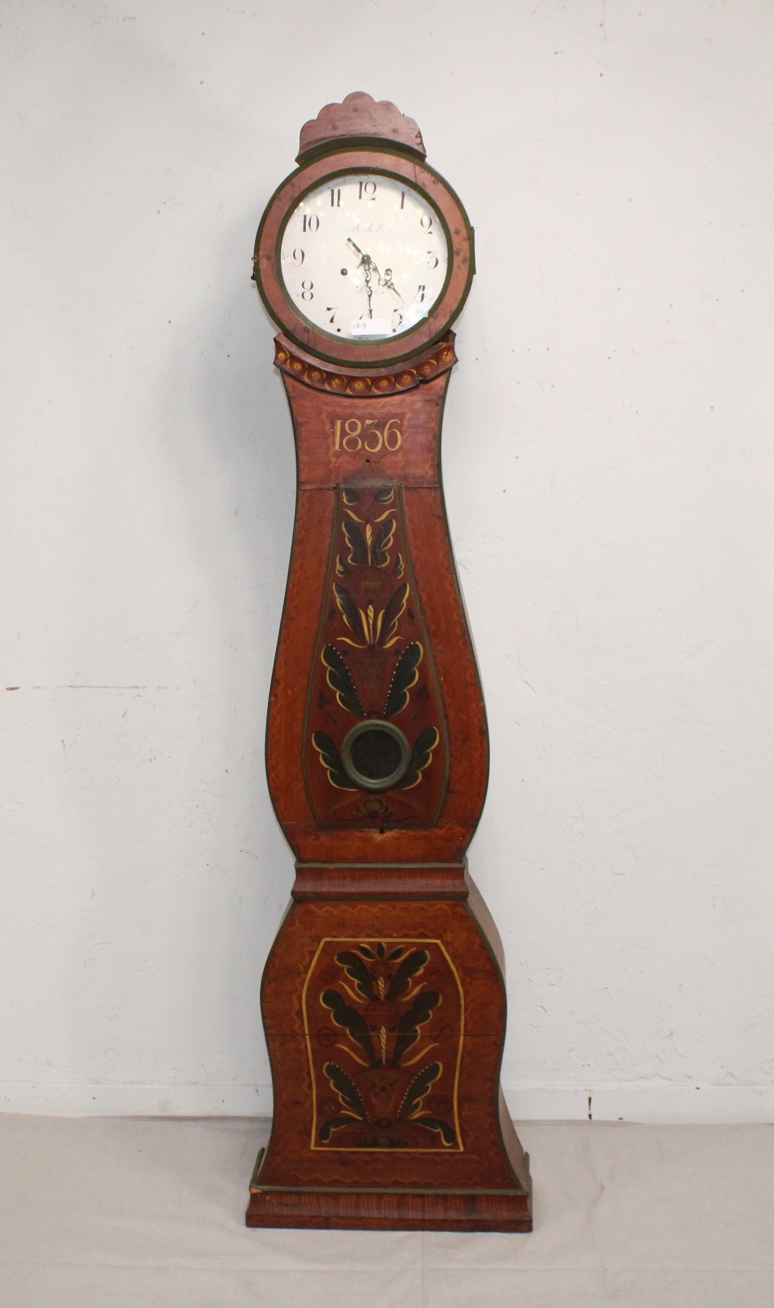Dark Painted Swedish Longcase Mora Clock #1 (1 of 4)