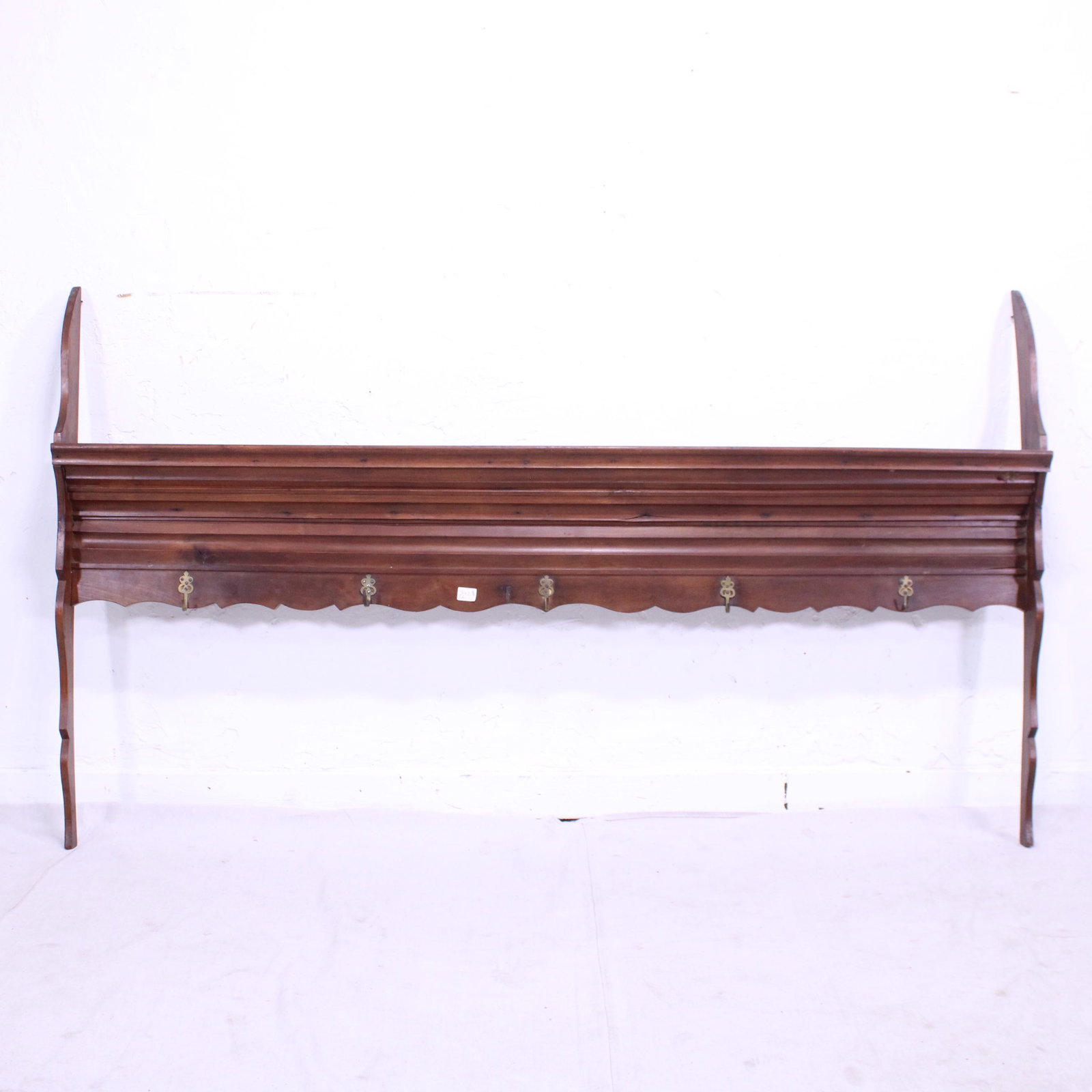 Wall Shelf with Hooks: Wall Shelf with Hooks. 40 in tall x 68 x 5