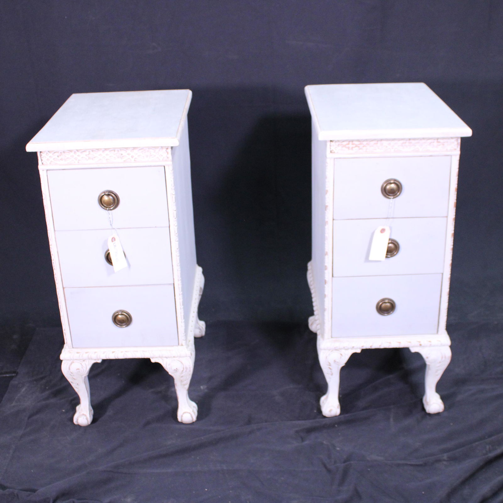 Pair of Swedish Style Ball & Claw Nightstands (1 of 7)