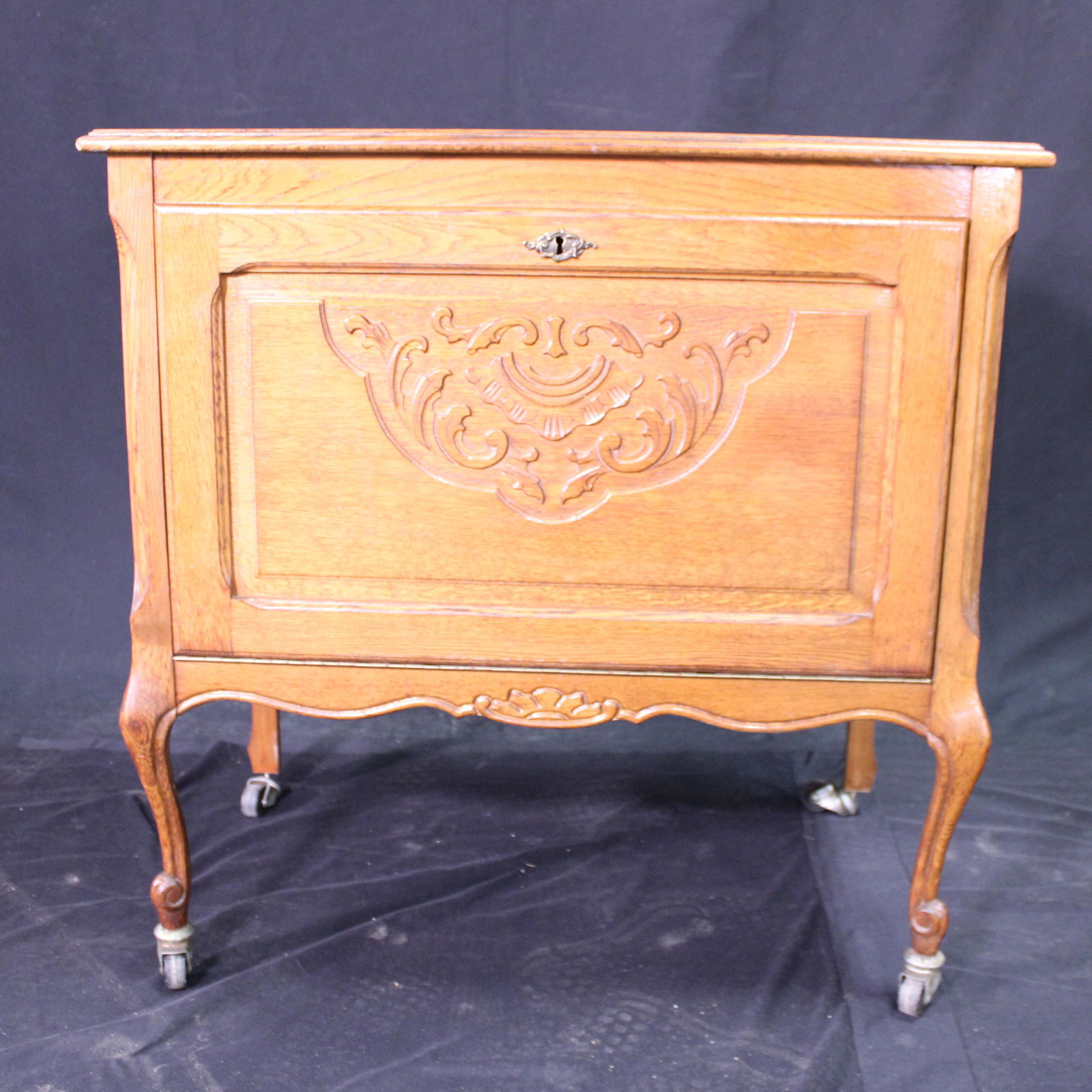 Oak Country French Style Drop Front Cabinet on Casters: Oak Country French Style Drop Front Cabinet on Casters - 32 in tall x 31 x 18