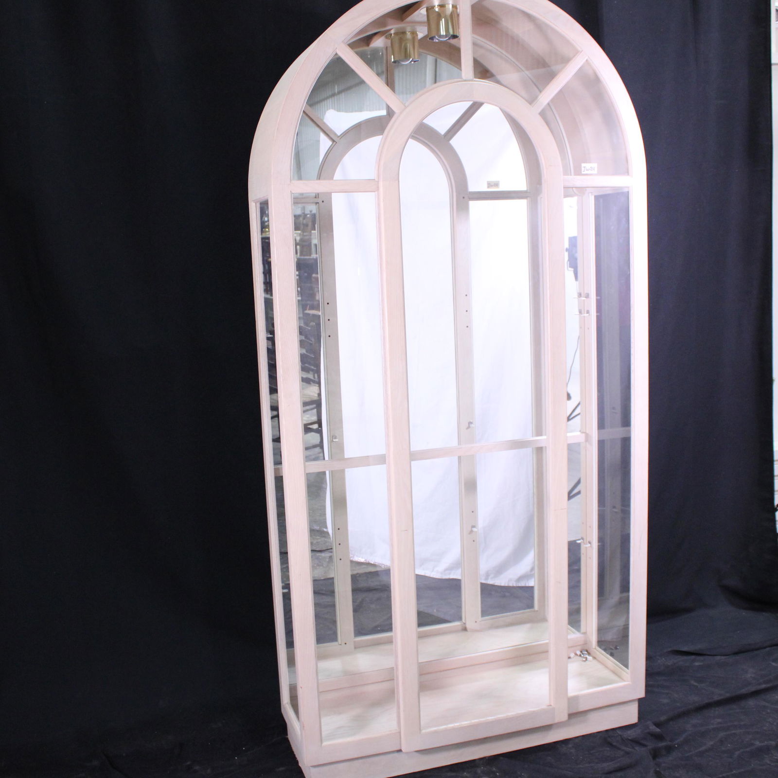Painted Dome Top Display Cabinet with Mirrored Back (1 of 3)