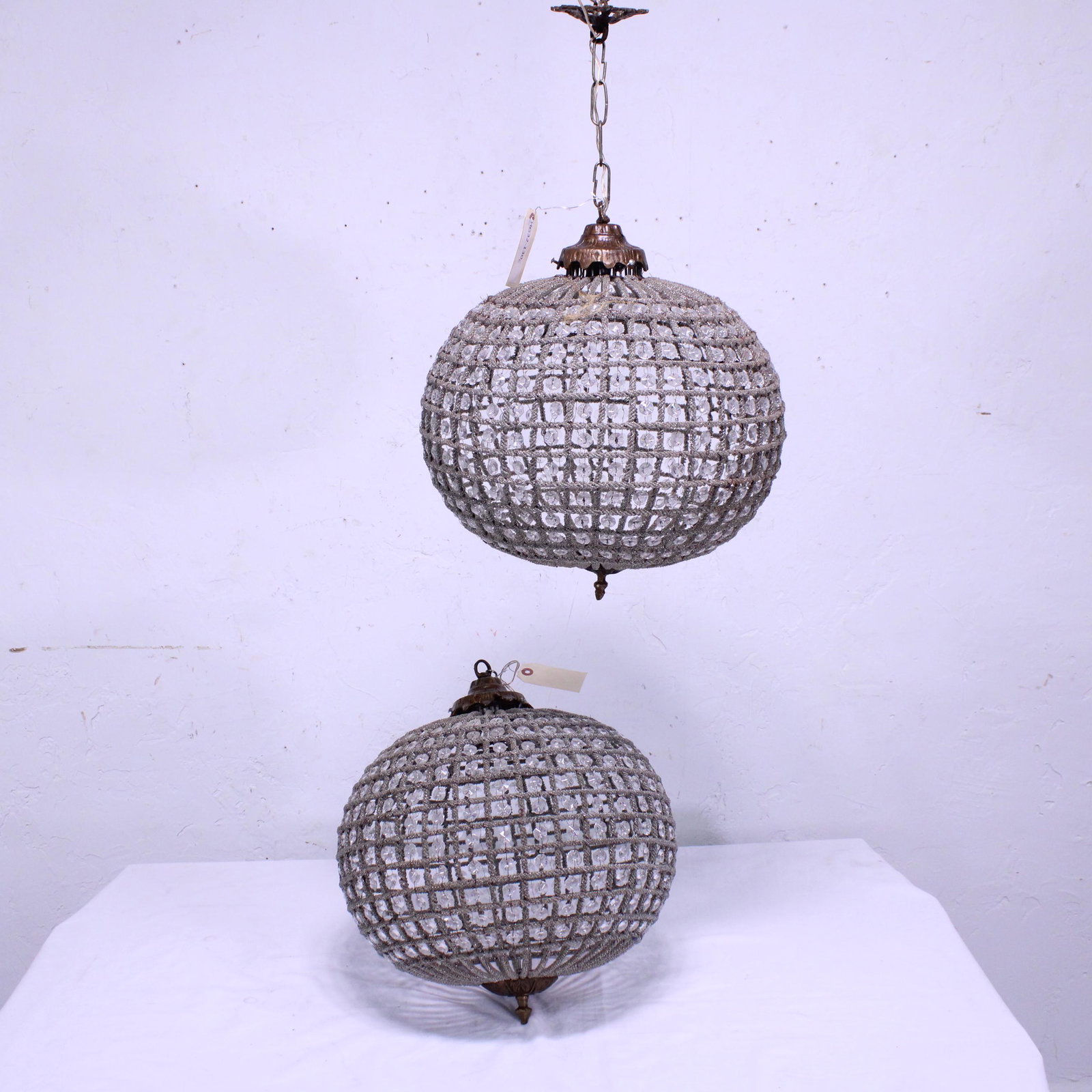 Pair of Pendant / Orb Chandeliers: New Item, Pair of Pendant / Orb Chandeliers - 18 x 16 x16
